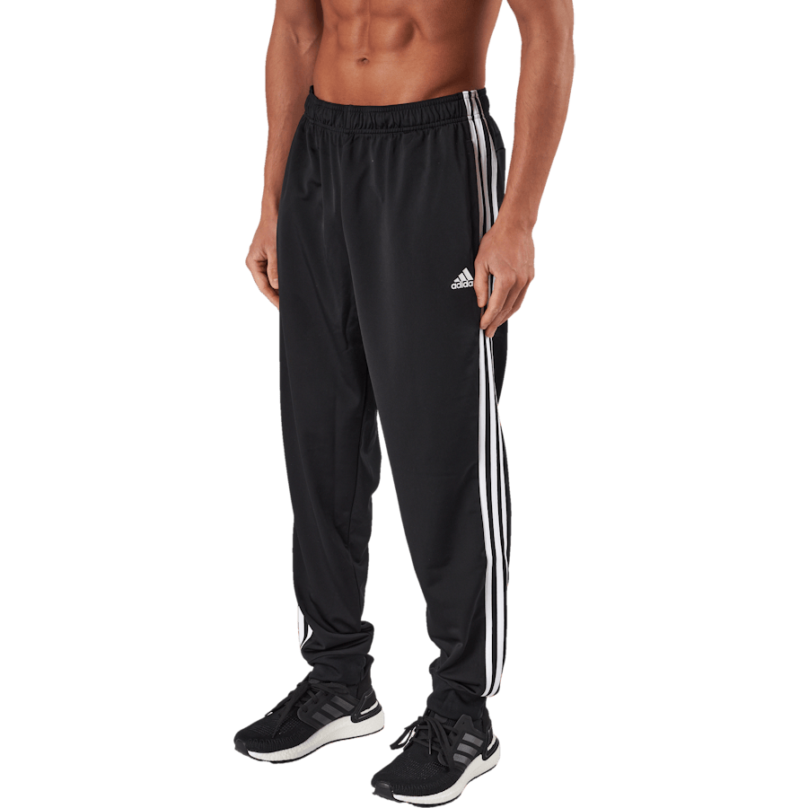 Essentials Warm-Up Tapered 3-Stripes Tracksuit Bottoms Black