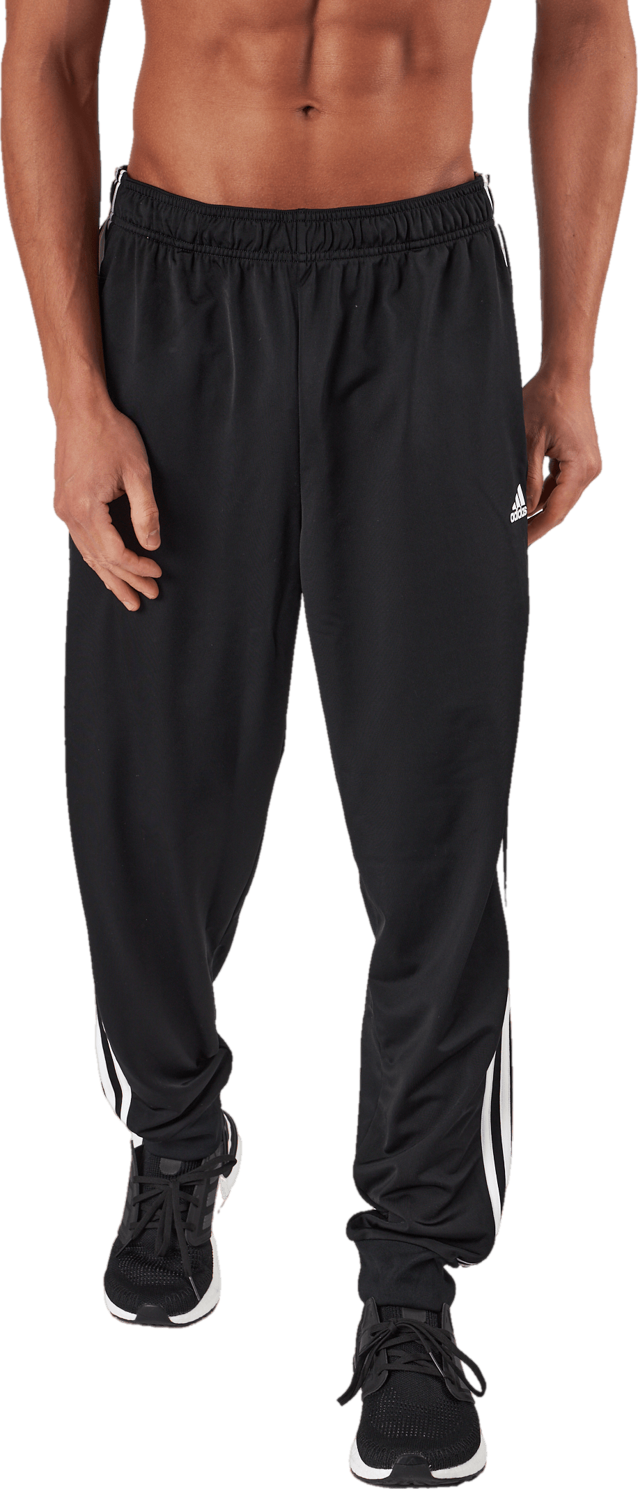 Essentials Warm-Up Tapered 3-Stripes Tracksuit Bottoms Black - Bild 2