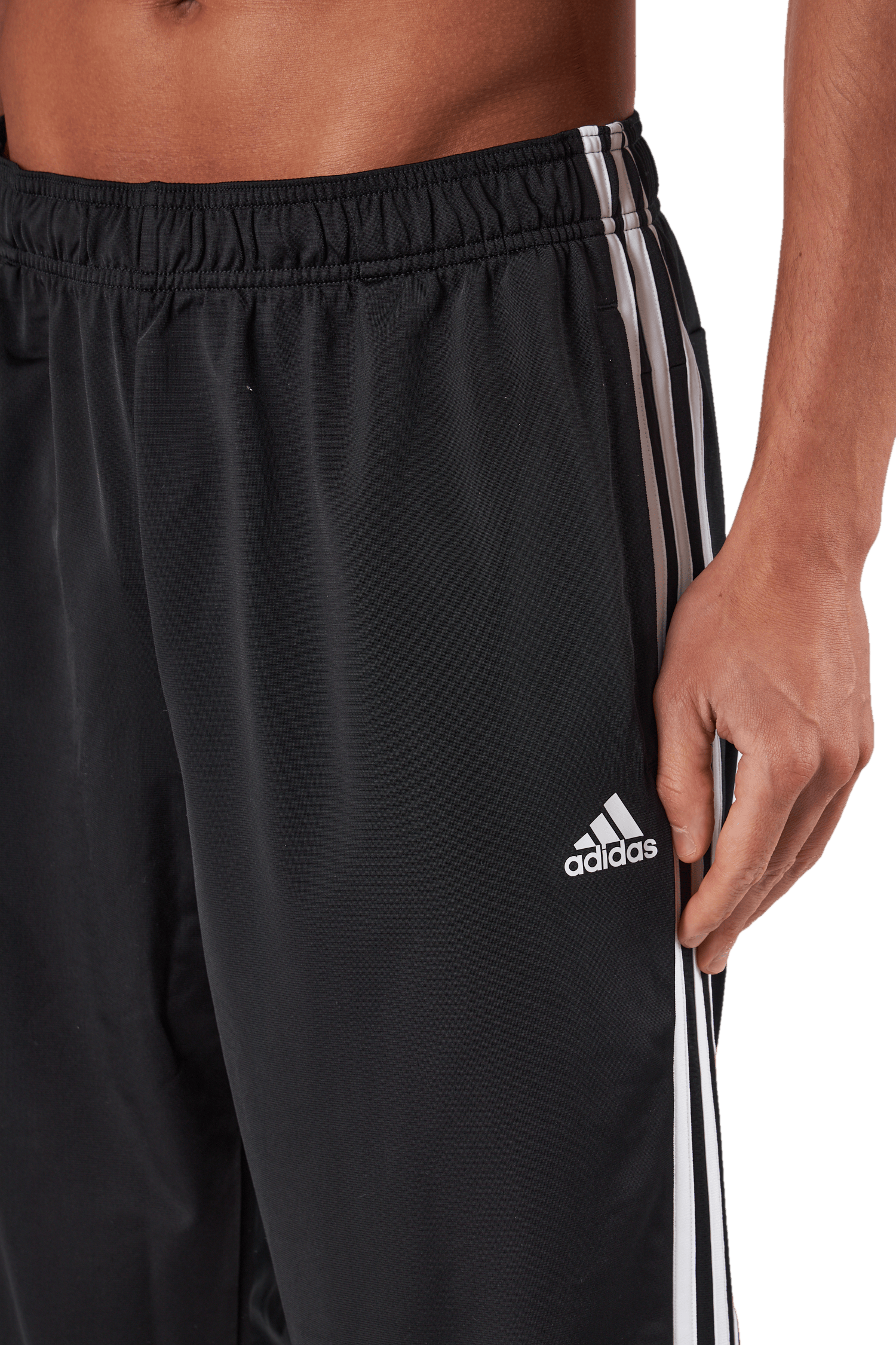 Essentials Warm-Up Tapered 3-Stripes Tracksuit Bottoms Black - Bild 4