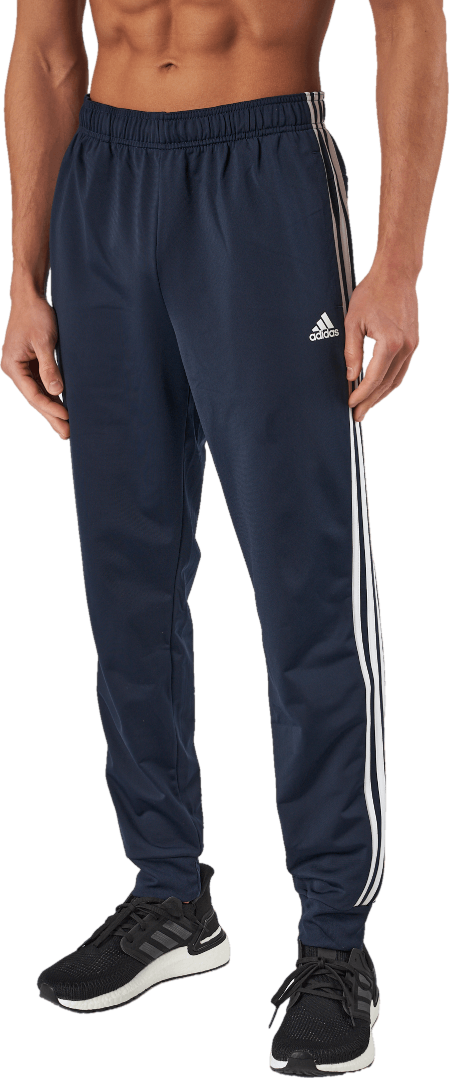 Essentials Warm-Up Tapered 3-Stripes Tracksuit Bottoms Legend Ink, Male, Apparels, tracksuits & sets, Blue, XL