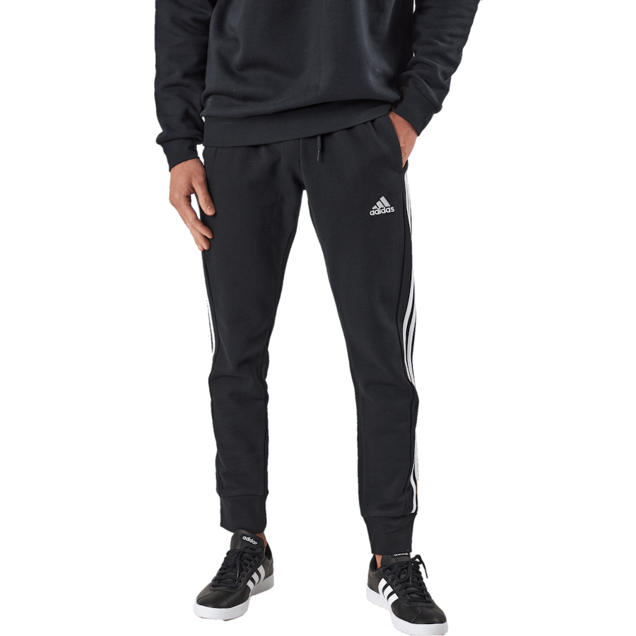 Essentials French Terry Tapered Cuff 3-Stripes Joggers Black