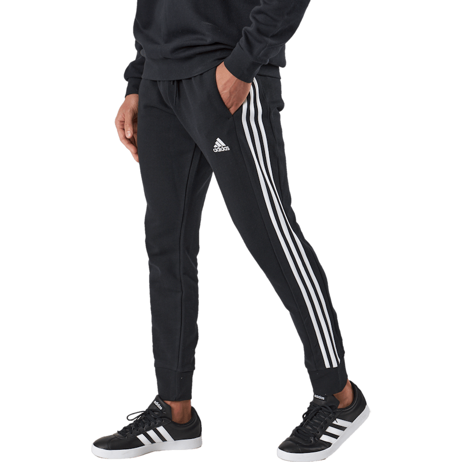 Essentials French Terry Tapered Cuff 3-Stripes Joggers Black - Bild 2