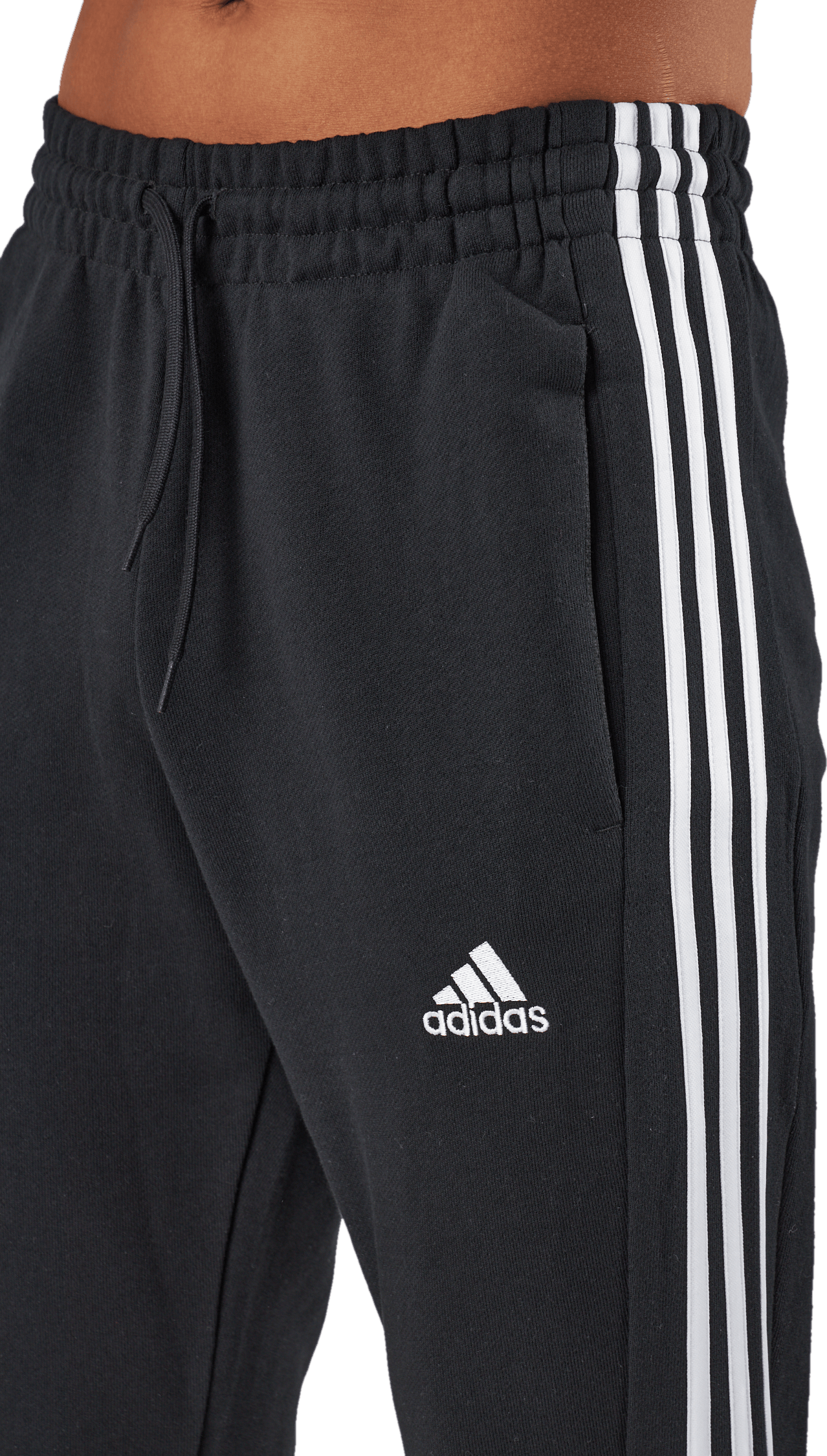 Essentials French Terry Tapered Cuff 3-Stripes Joggers Black - Bild 5