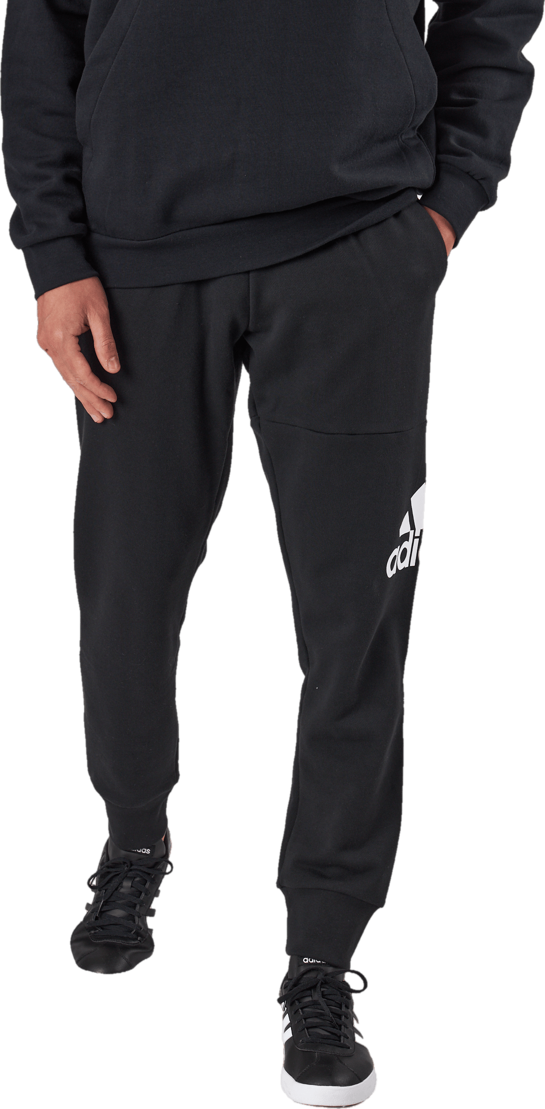 Essentials French Terry Tapered Cuff Logo Joggers Black - Bild 2