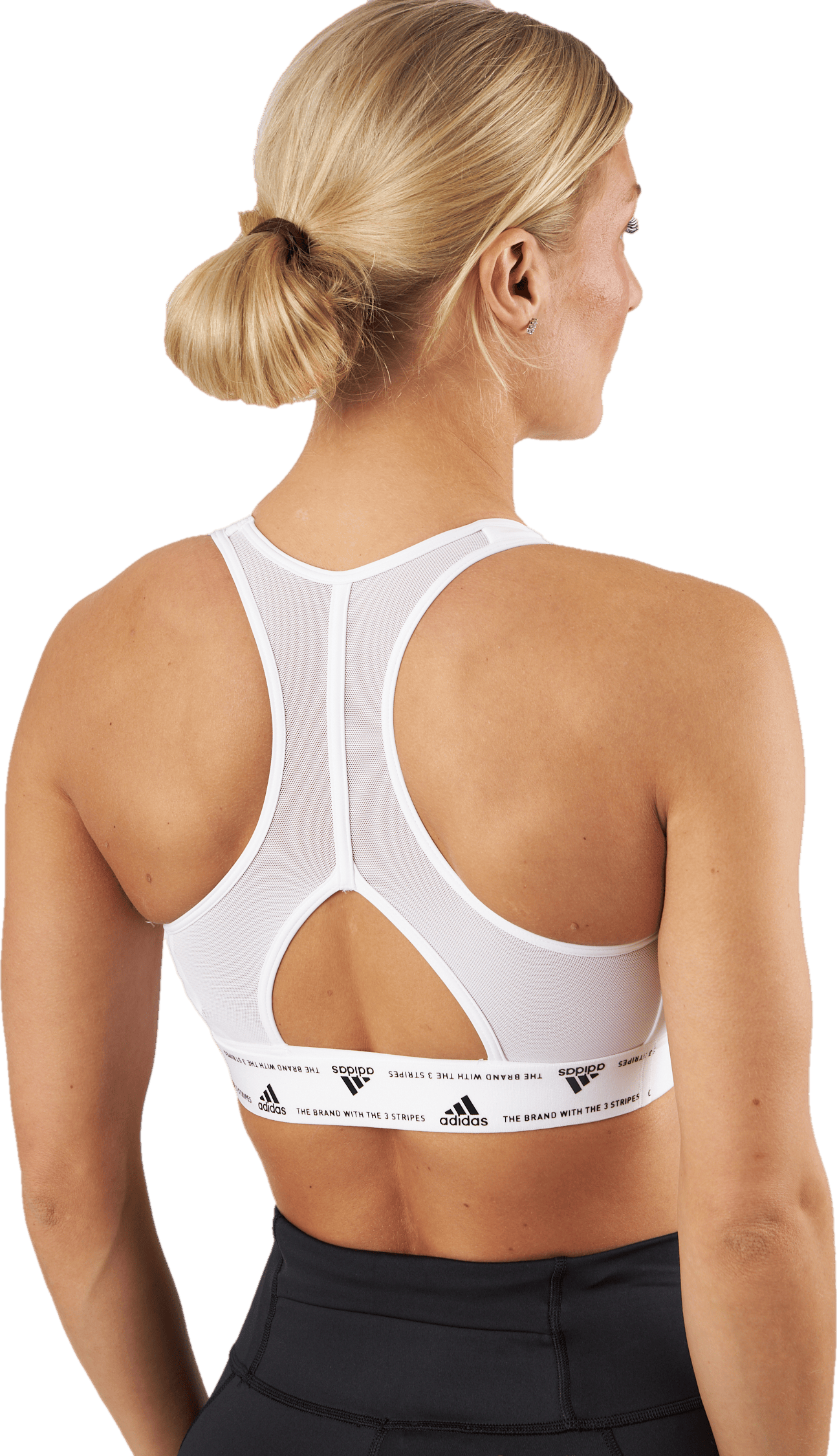 adidas Powerreact Training Medium-Support 3-Stripes Bra White - Bild 3