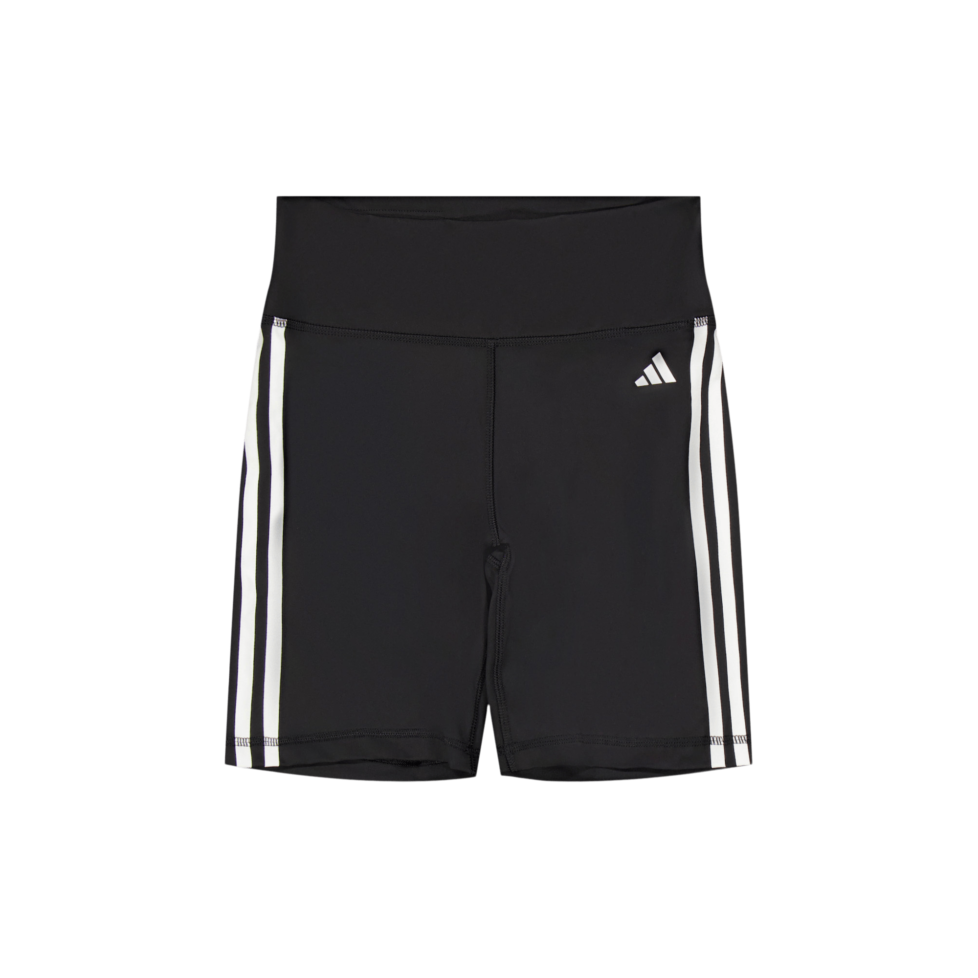 Training Essentials 3-Stripes High-Waisted Short Leggings Black
