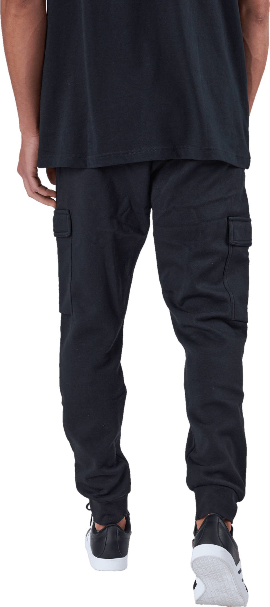 Essentials Fleece Regular Tapered Cargo Joggers Black - Bild 3