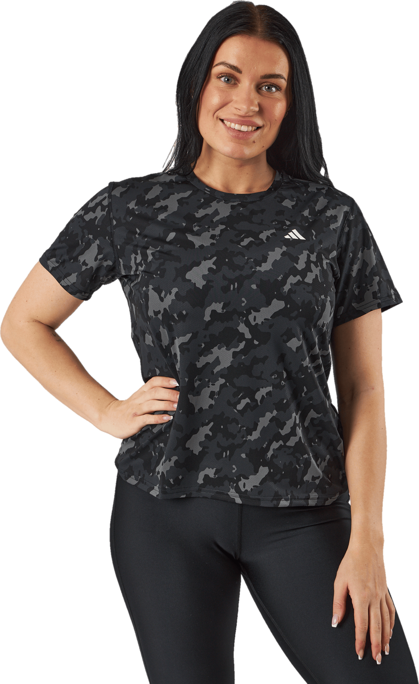 Own the Run Camo Running T-Shirt Black