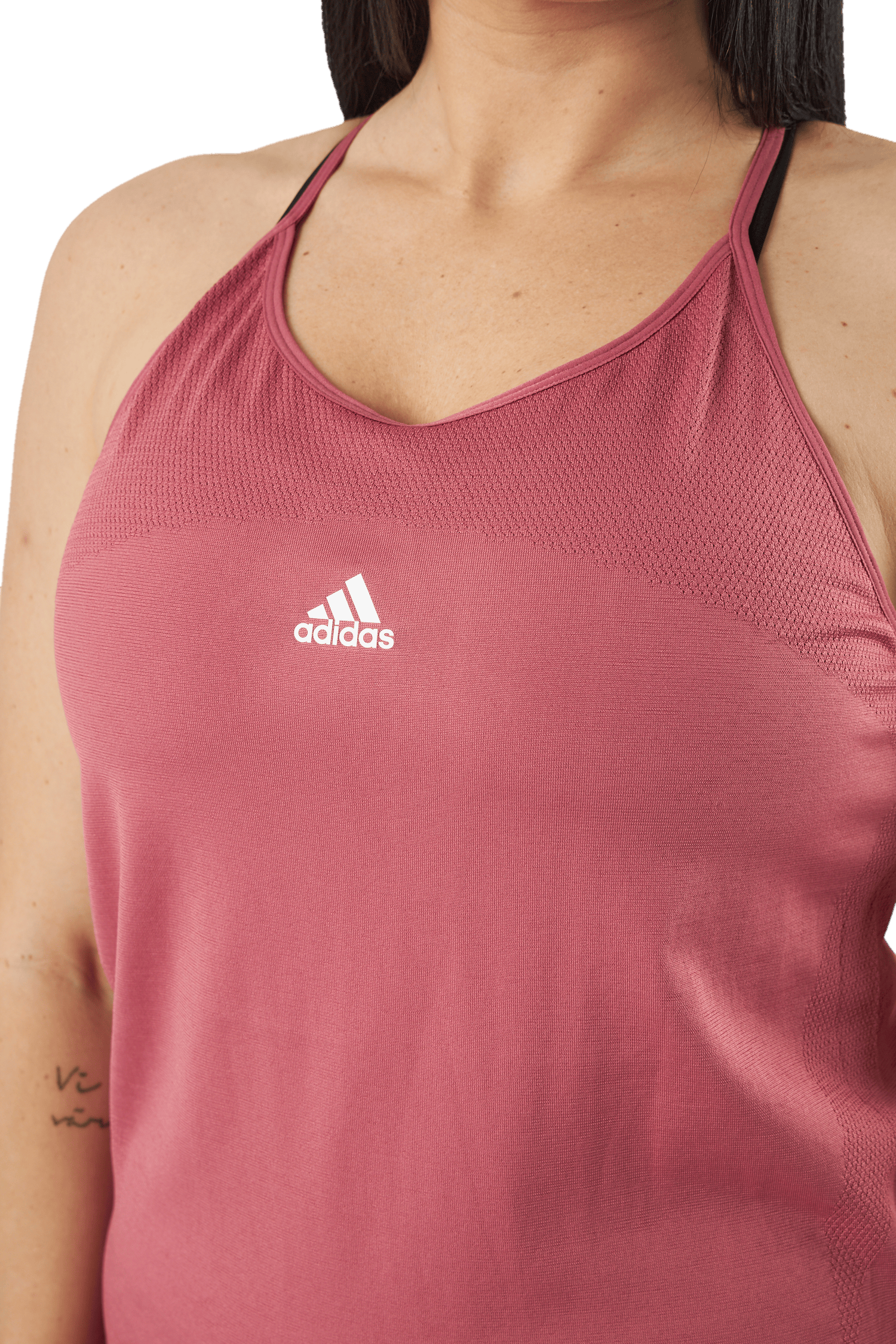 adidas AEROKNIT Seamless Loose Tank Top Pnkstr/White - Bild 4