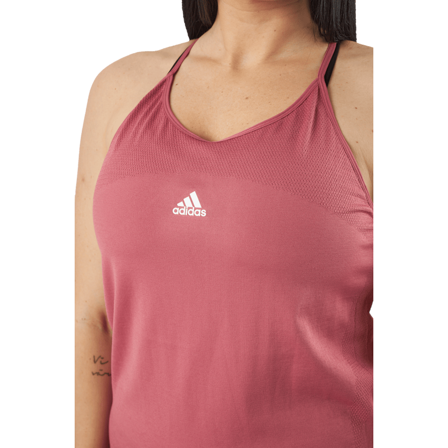 adidas AEROKNIT Seamless Loose Tank Top Pnkstr/White - Bild 4