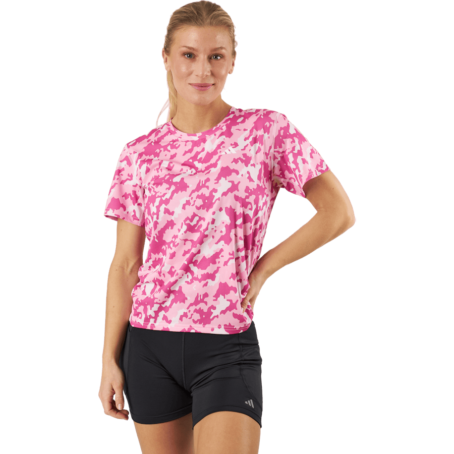 Own the Run Camo Running T-Shirt Clear Pink