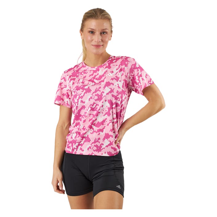 Own the Run Camo Running T-Shirt Clear Pink, Female, Odevy, Tričko, Beží, Ružová, M