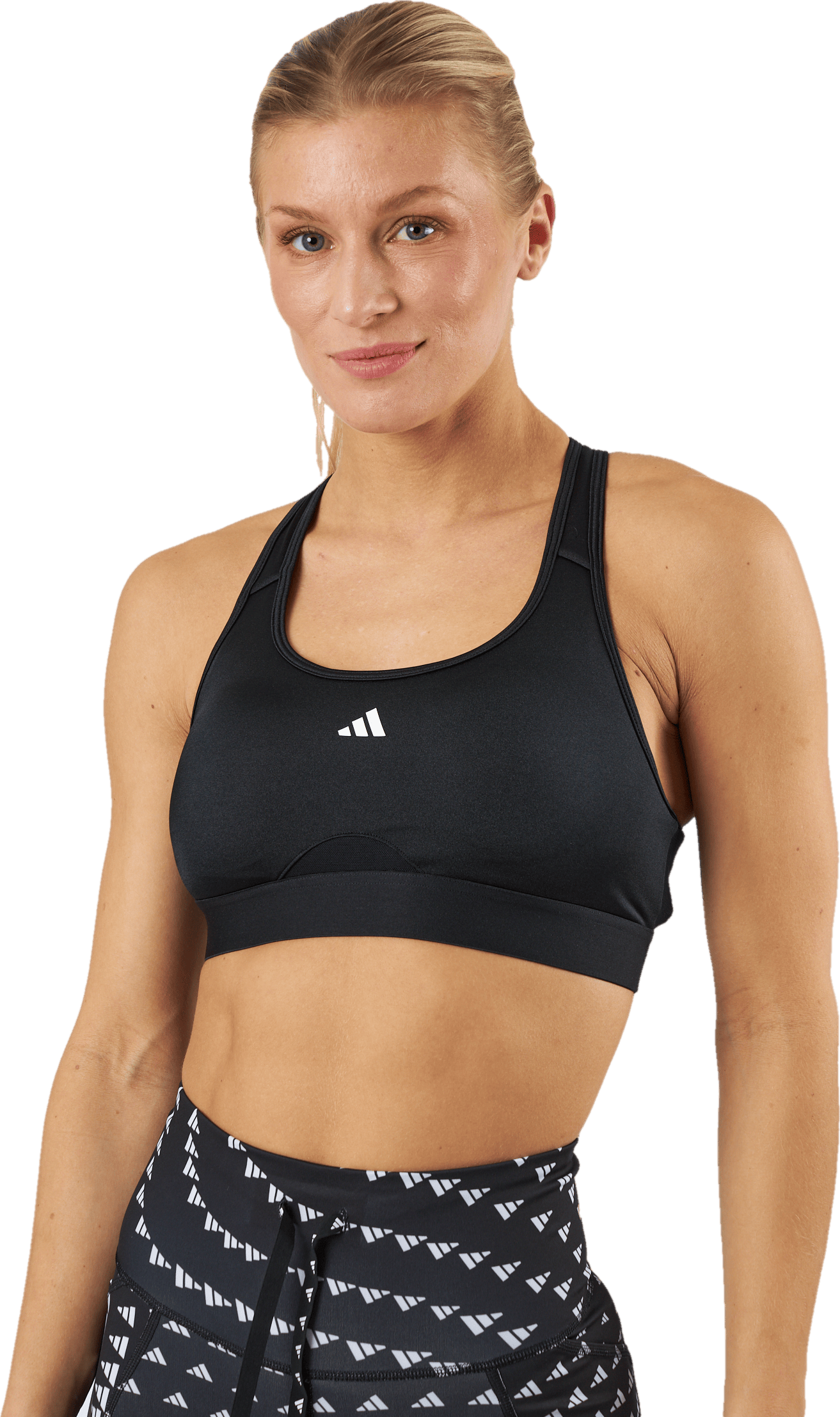 PowerReact Training Medium-Support Bra Black, Female, Abbigliamento, Reggiseno sportivo, Allenamento, Nero, M