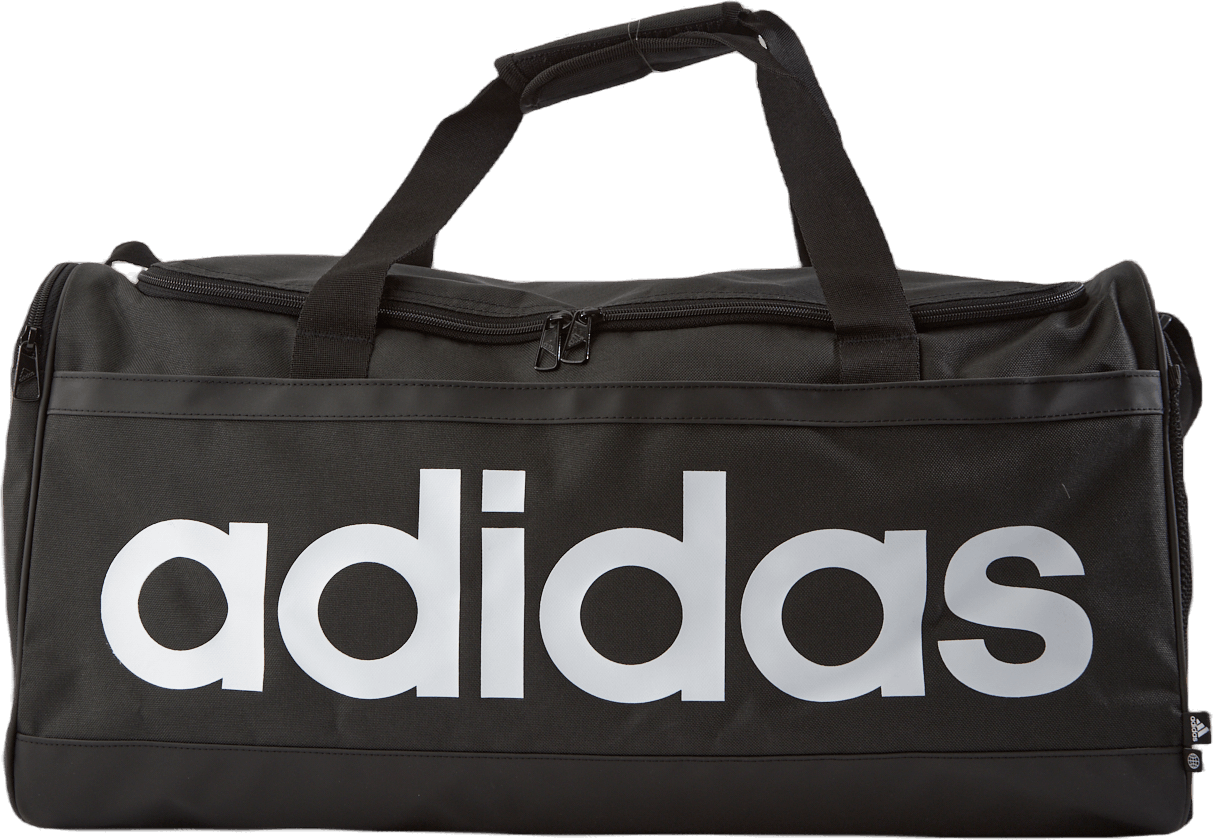 Essentials Linear Duffel Bag Medium Black / White, Unisex, Equipment, bags & backpacks, Black, ONESIZE