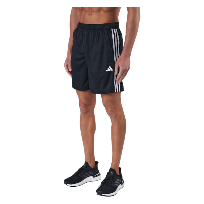 Train Essentials Piqué 3-Stripes Training Shorts Black, Male, Apparels, Shorts, Workout, Black, S