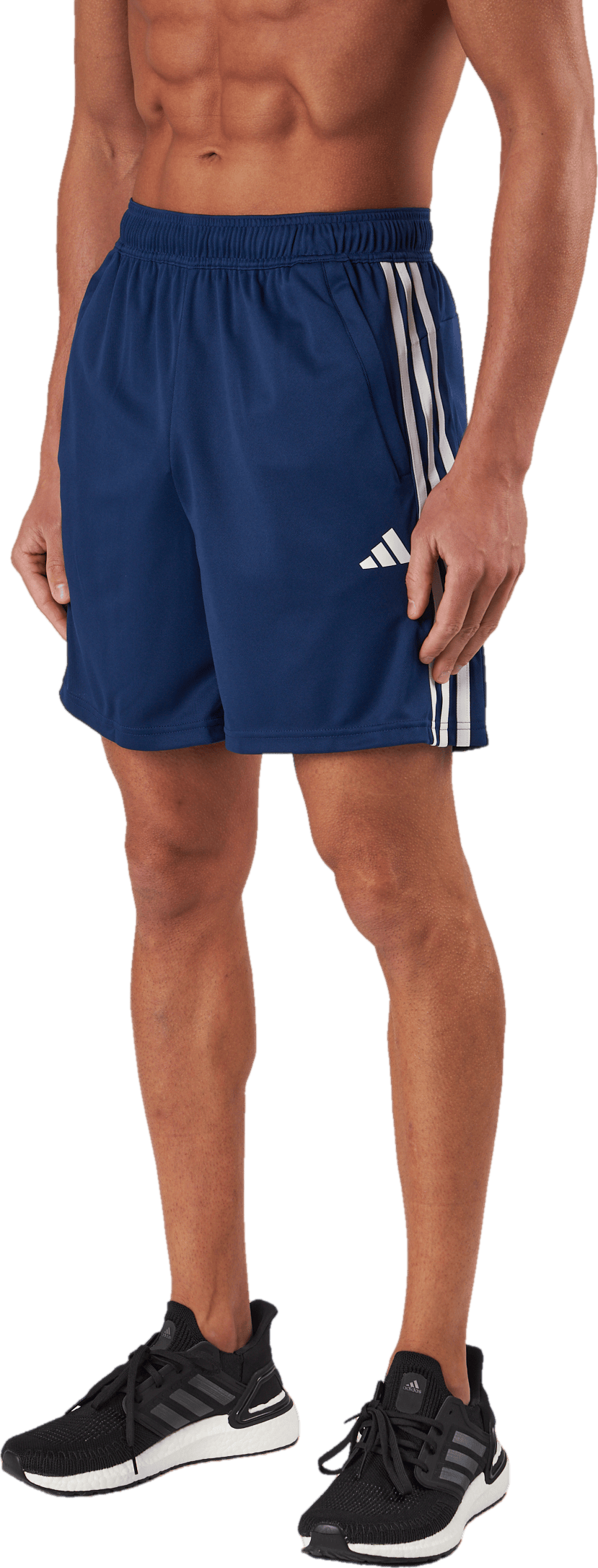 Train Essentials Piqué 3-Stripes Training Shorts Dark Blue, Male, Apparels, Shorts, Workout, Blue, L
