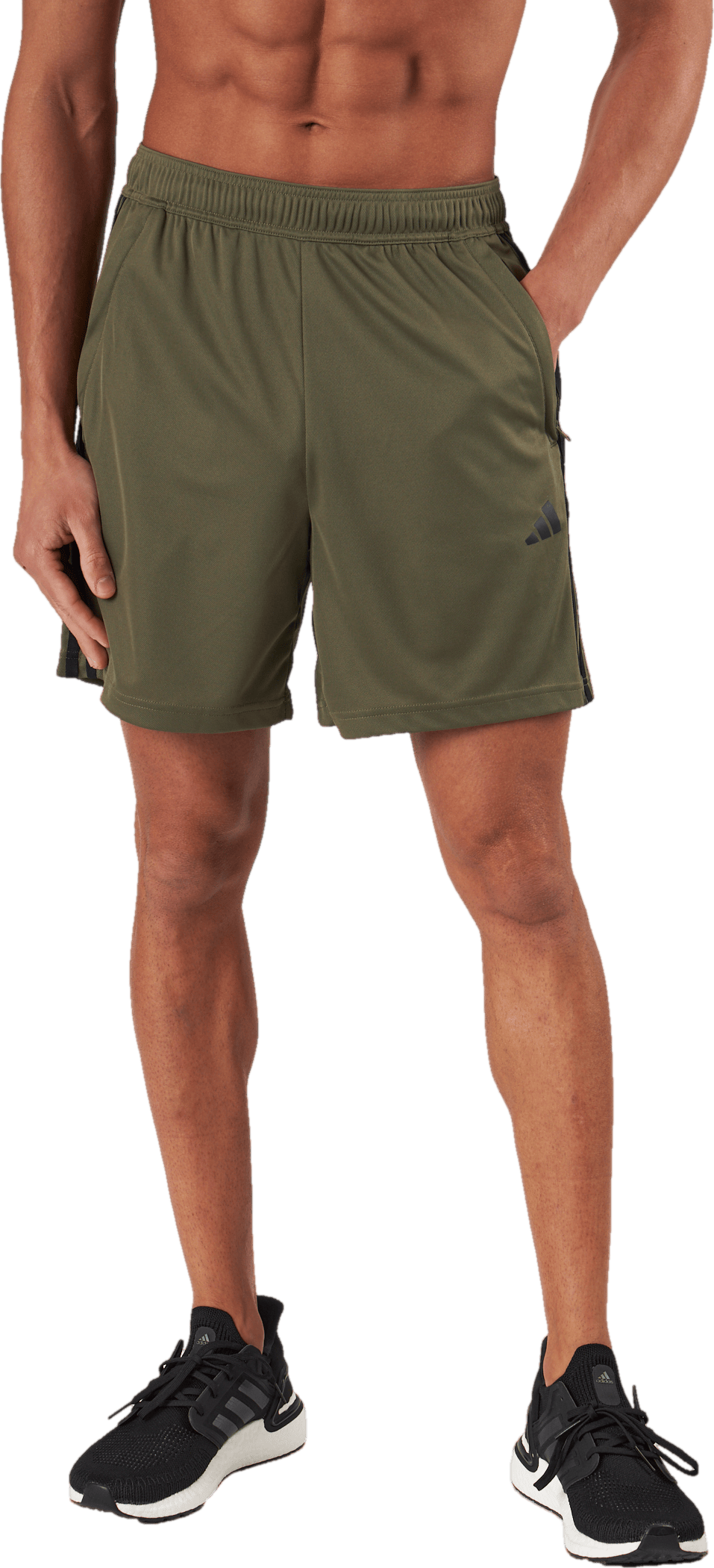 Train Essentials Piqué 3-Stripes Training Shorts Olistr/Black