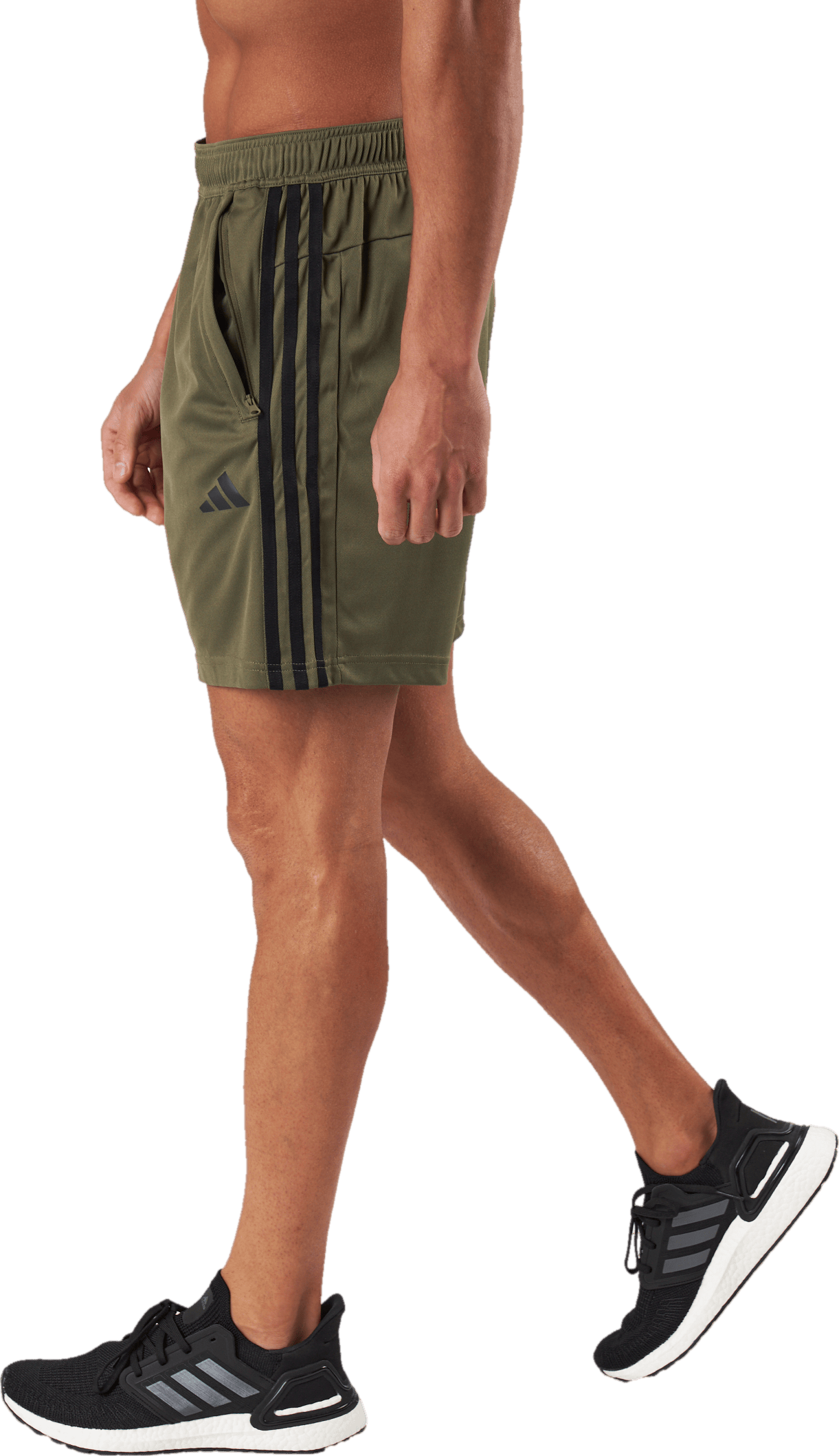 Train Essentials Piqué 3-Stripes Training Shorts Olistr/Black - Bild 2