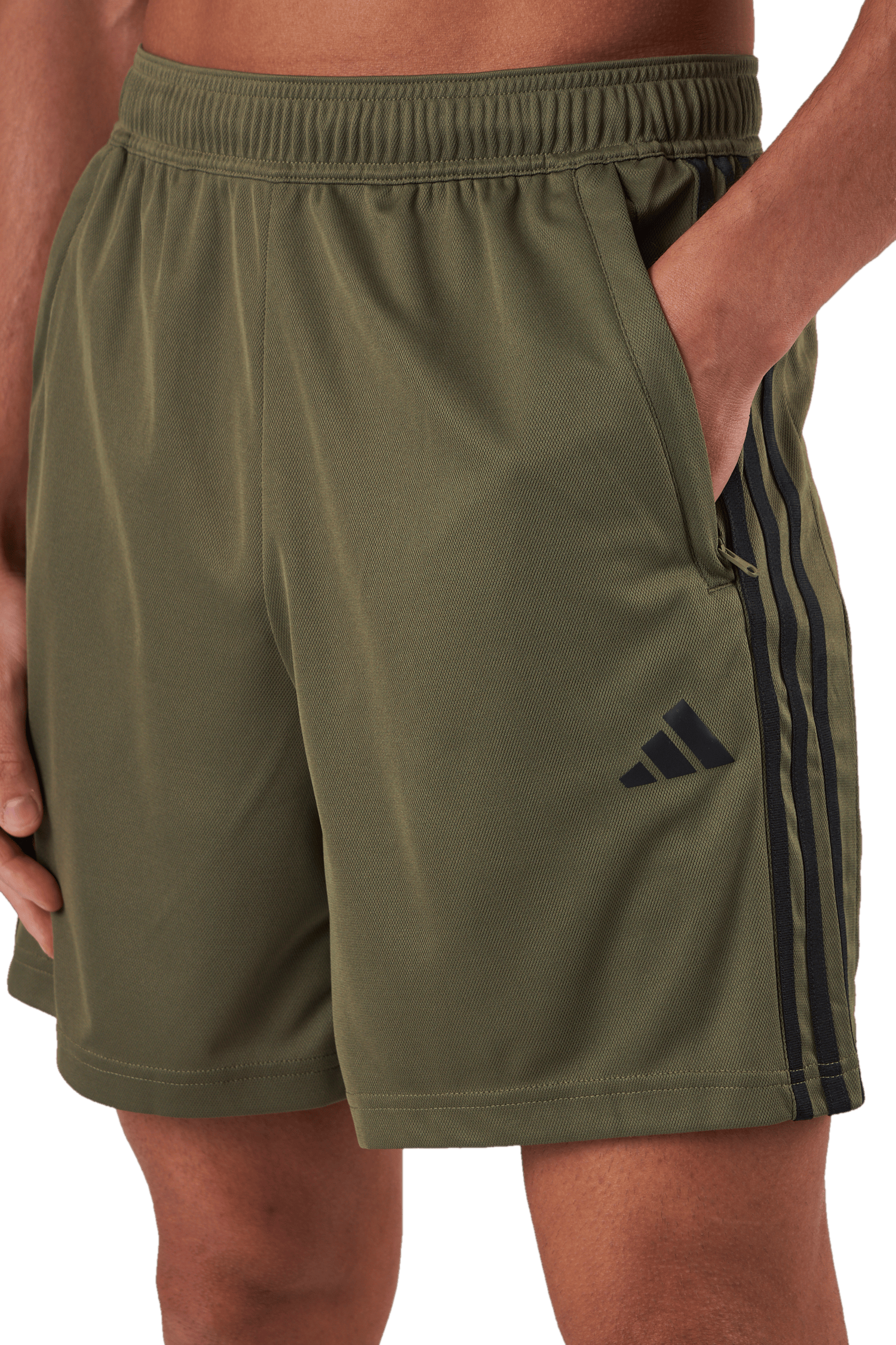 Train Essentials Piqué 3-Stripes Training Shorts Olistr/Black - Bild 4