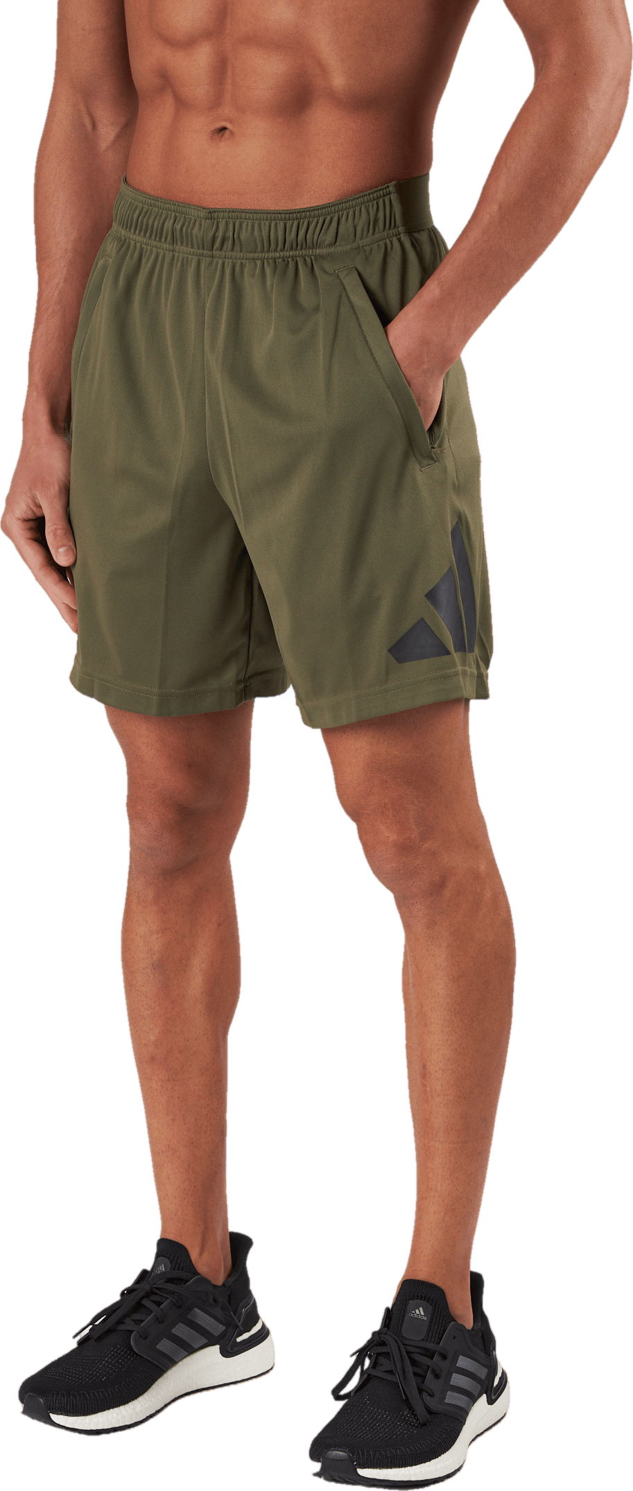 Train Essentials Logo Training Shorts Olistr/Black - Bild 2