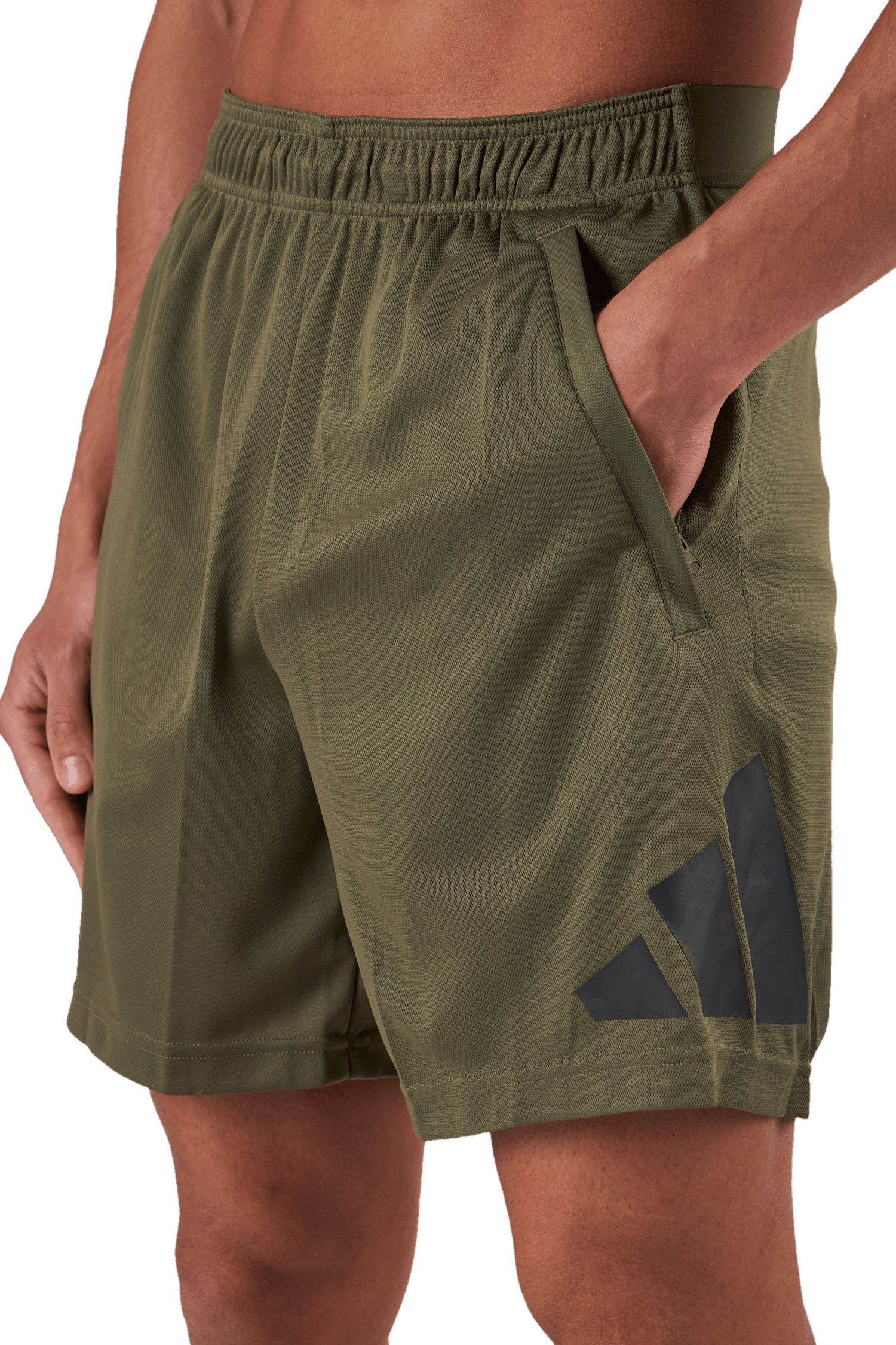 Train Essentials Logo Training Shorts Olistr/Black - Bild 4