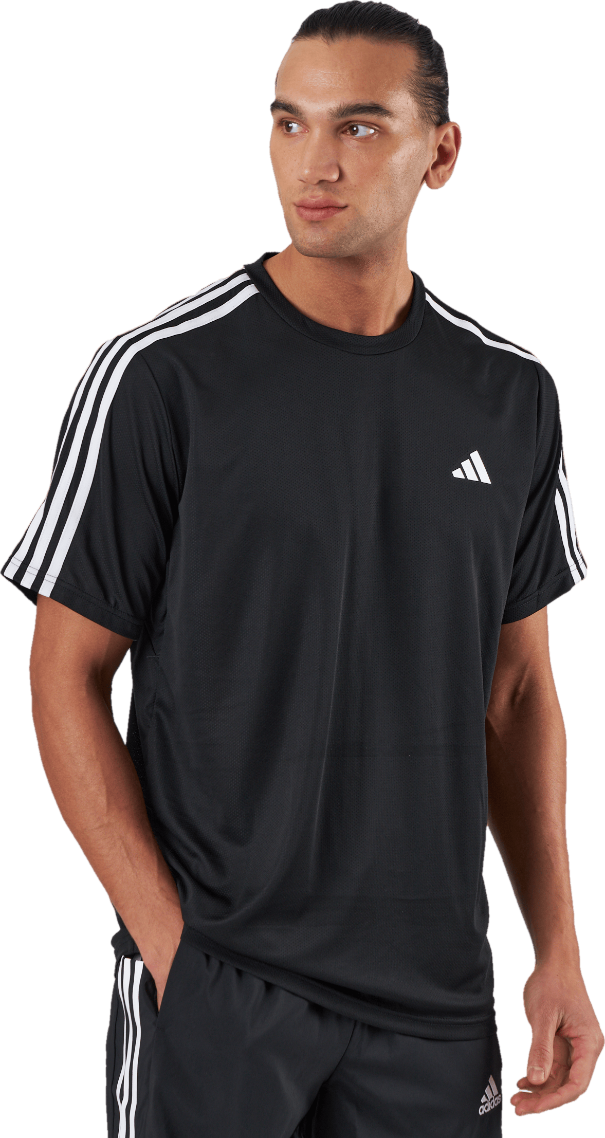 Train Essentials 3-Stripes Training T-Shirt Black - Bild 2