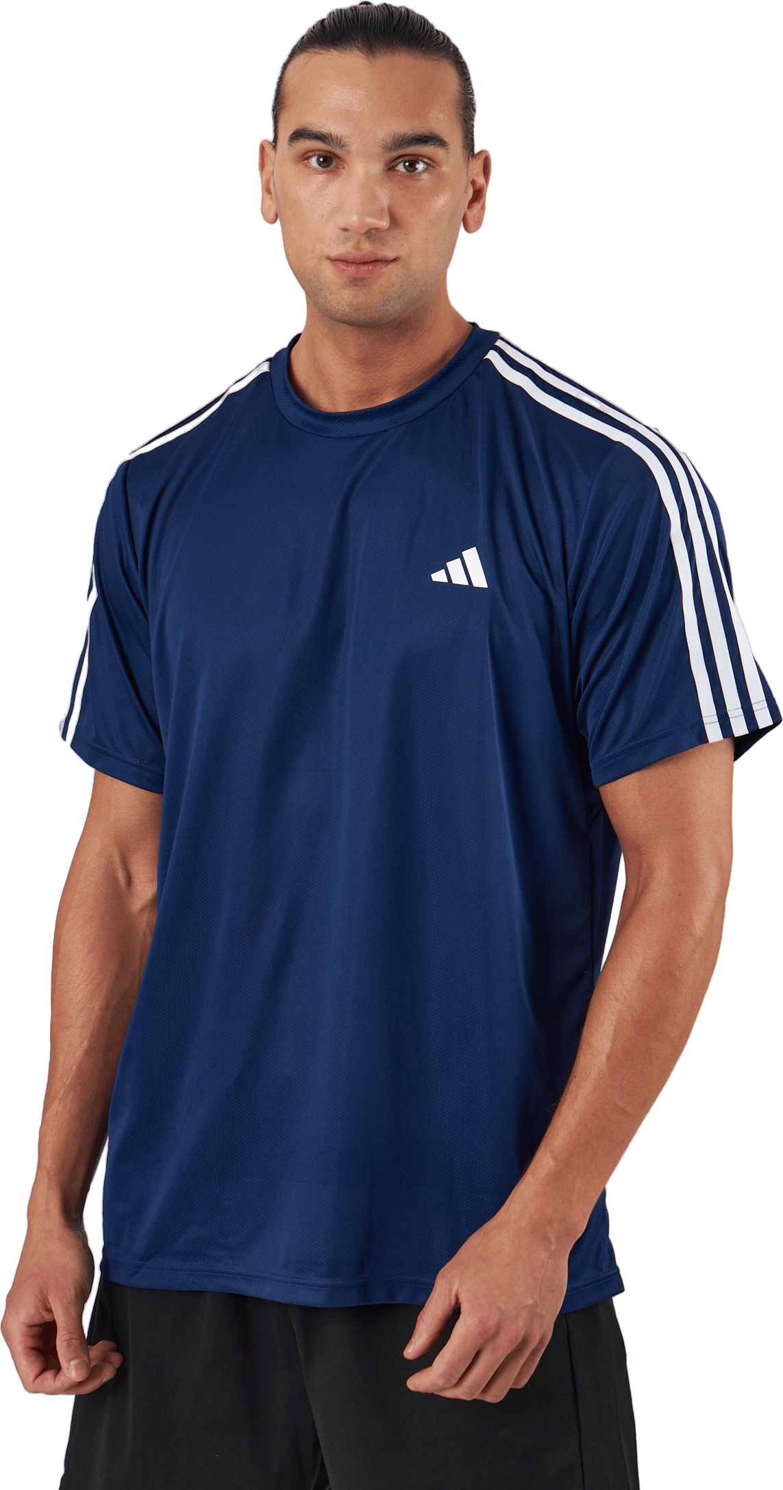 Train Essentials 3-Stripes Training T-Shirt Dark Blue / White