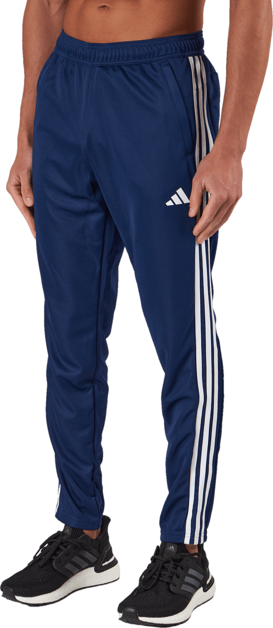 Train Essentials 3-Stripes Training Joggers Dark Blue / White, Male, Apparels, Pants, Blue, XL