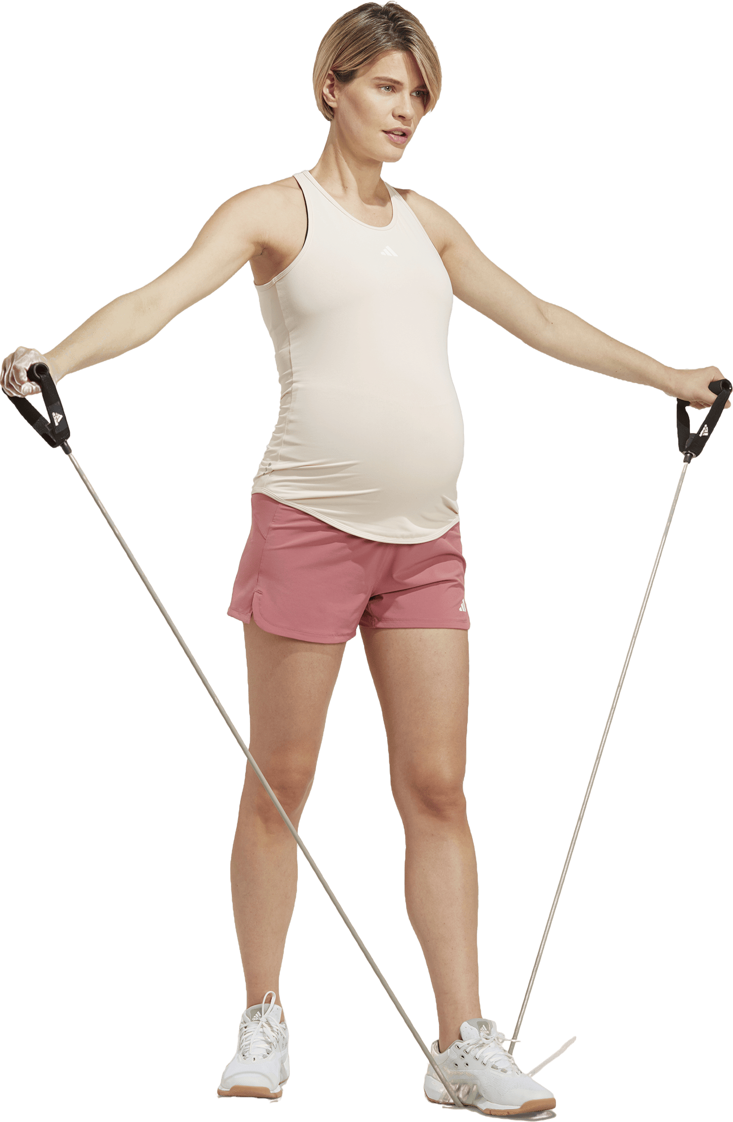 AEROREADY Train Essentials Slim-Fit Tank Top (Maternity) Wonqua/White, Female, Ropa, maternidad, Fitness, Blanco, XL