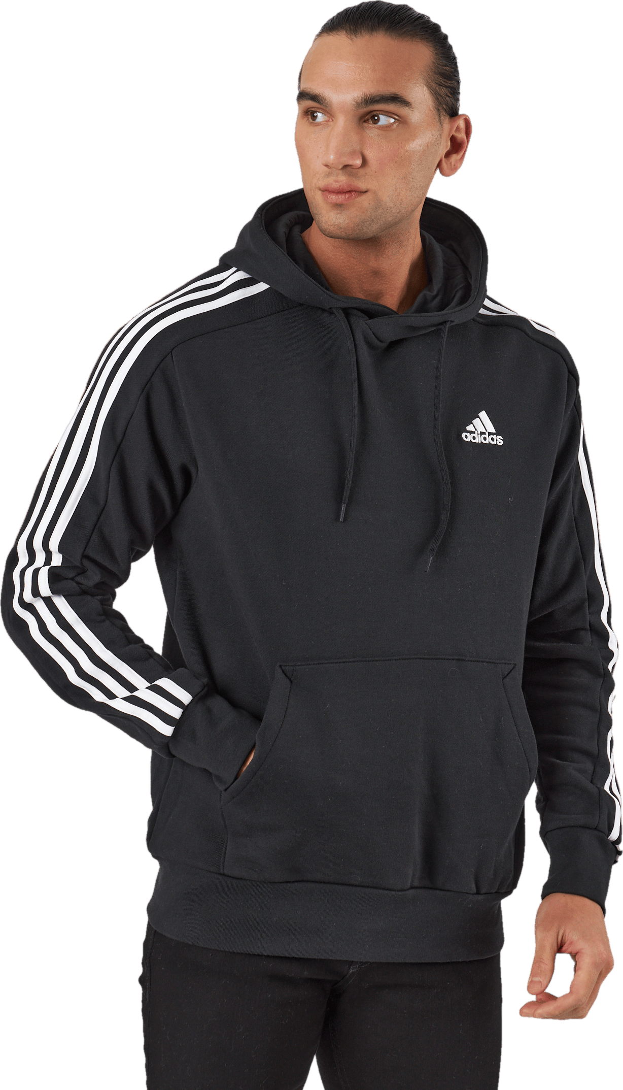Essentials French Terry 3-Stripes Hoodie Black - Bild 2