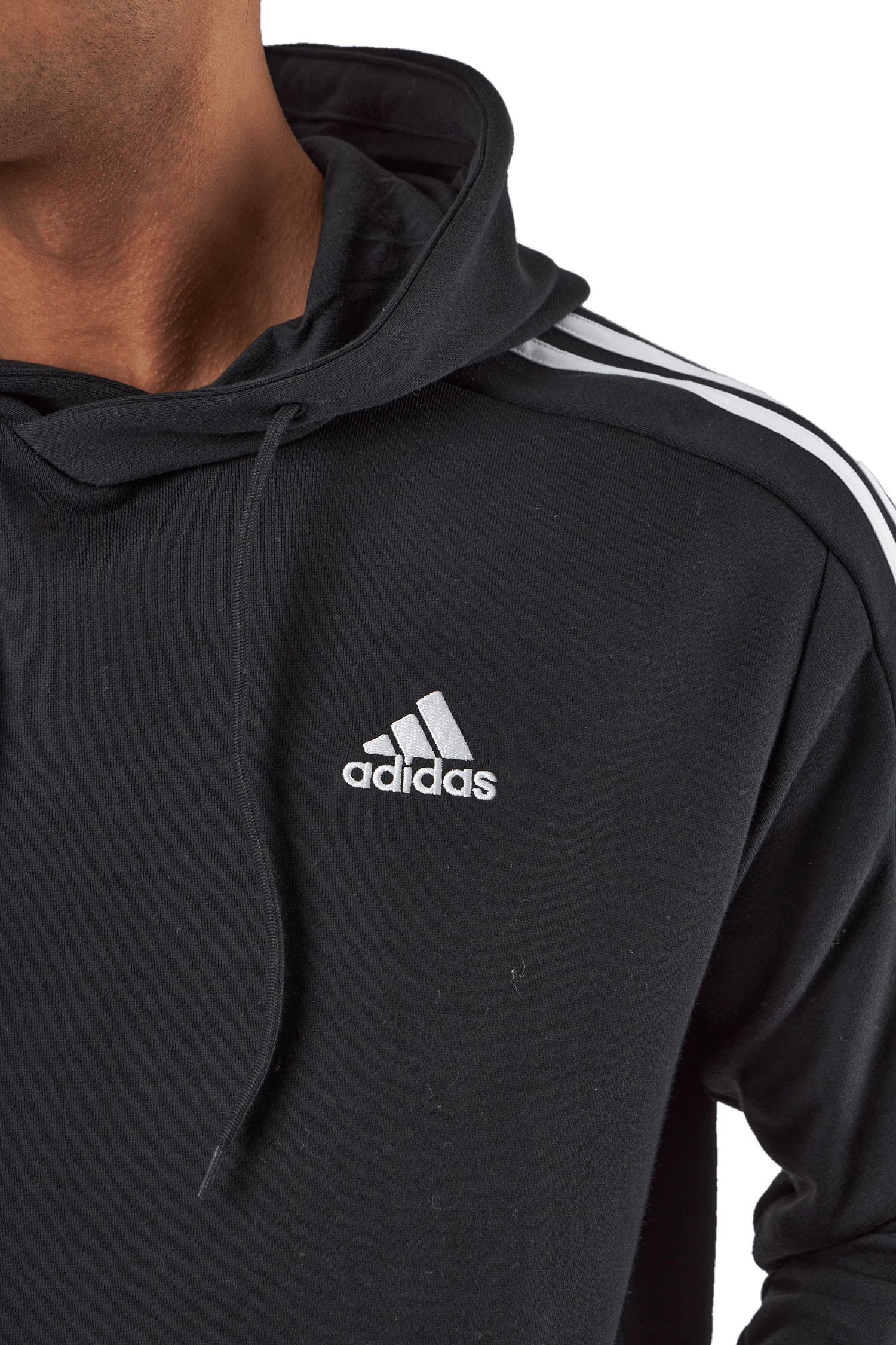 Essentials French Terry 3-Stripes Hoodie Black - Bild 4