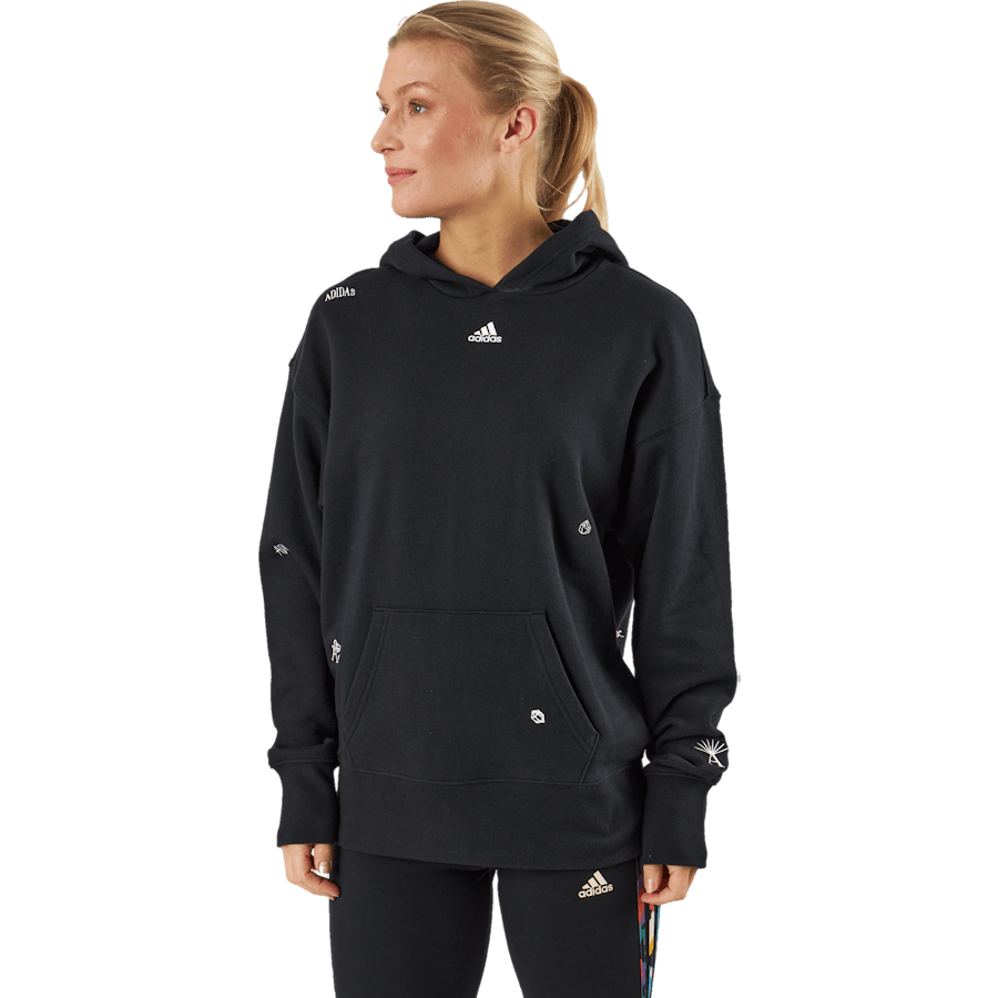 Relaxed Hoodie with Healing Crystals-Inspired Graphics Black - Bild 2