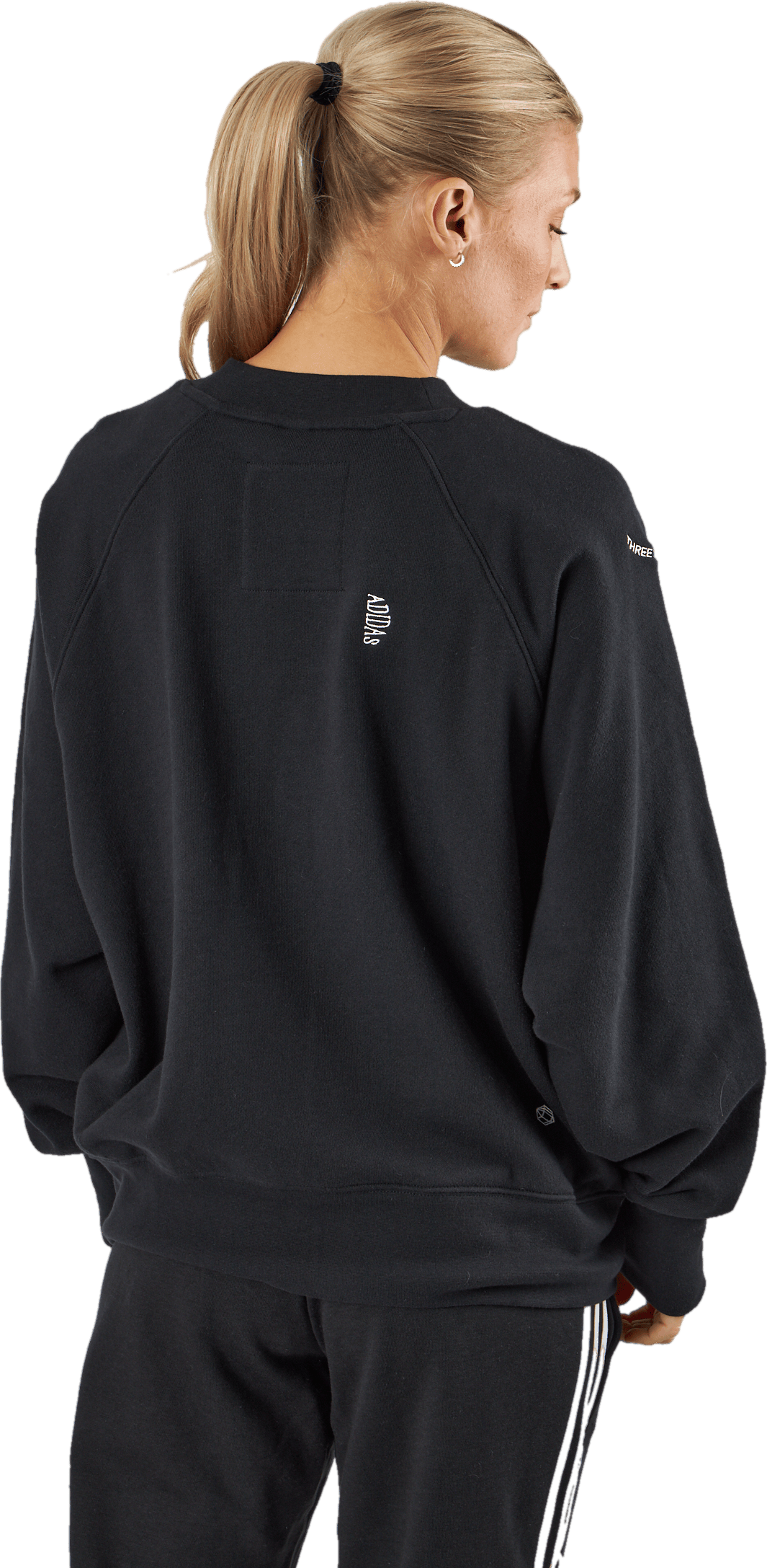 Oversized Crewneck Sweatshirt with Healing Crystal-Inspired Graphics Black - Bild 3