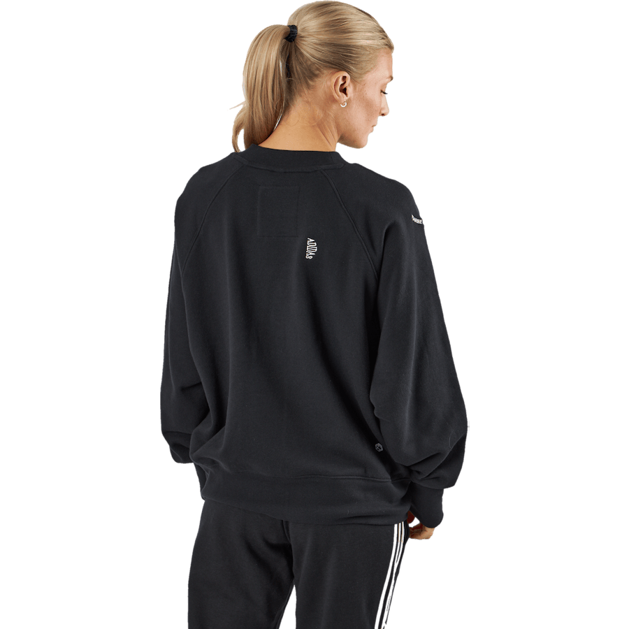 Oversized Crewneck Sweatshirt with Healing Crystal-Inspired Graphics Black - Bild 3