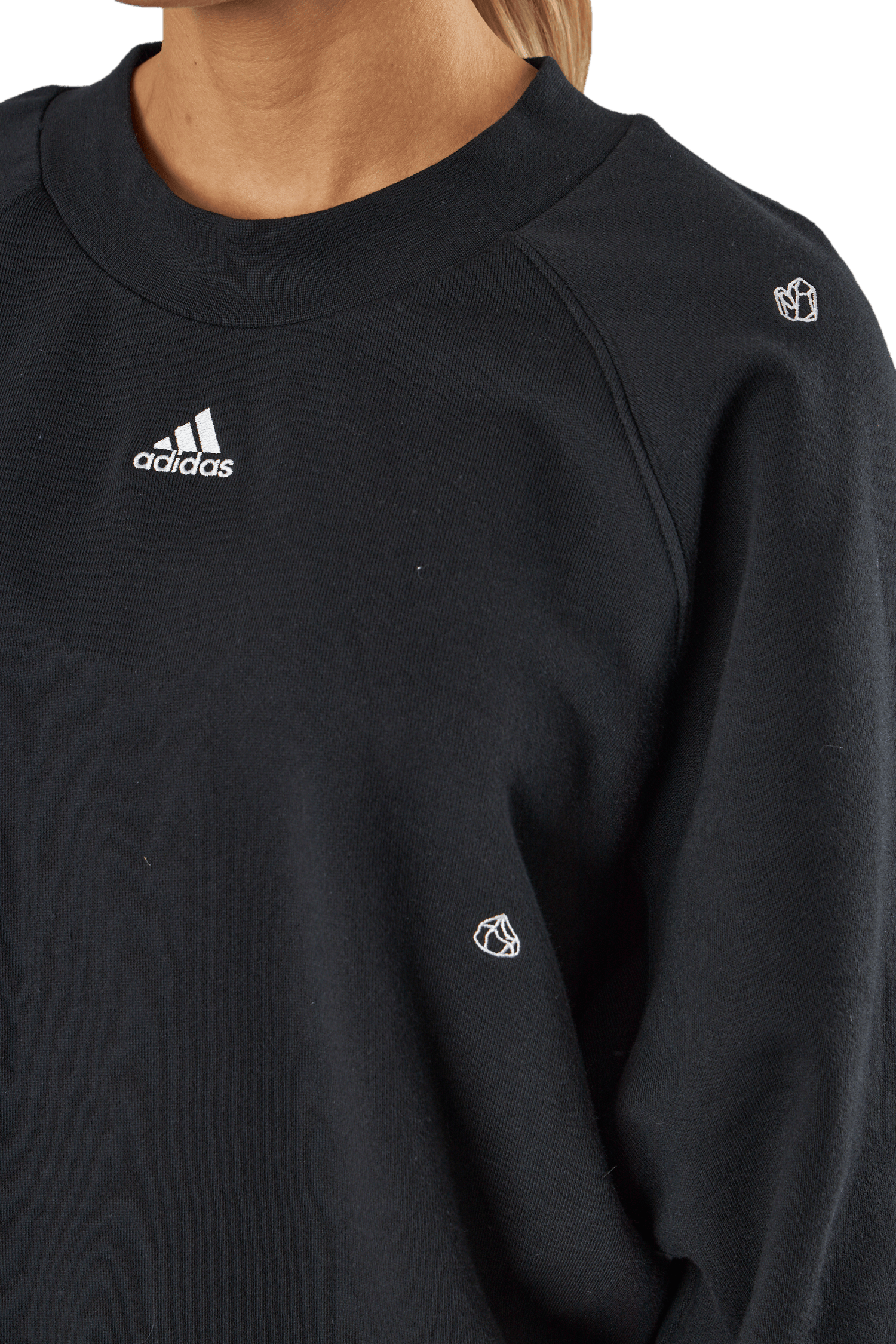 Oversized Crewneck Sweatshirt with Healing Crystal-Inspired Graphics Black - Bild 4