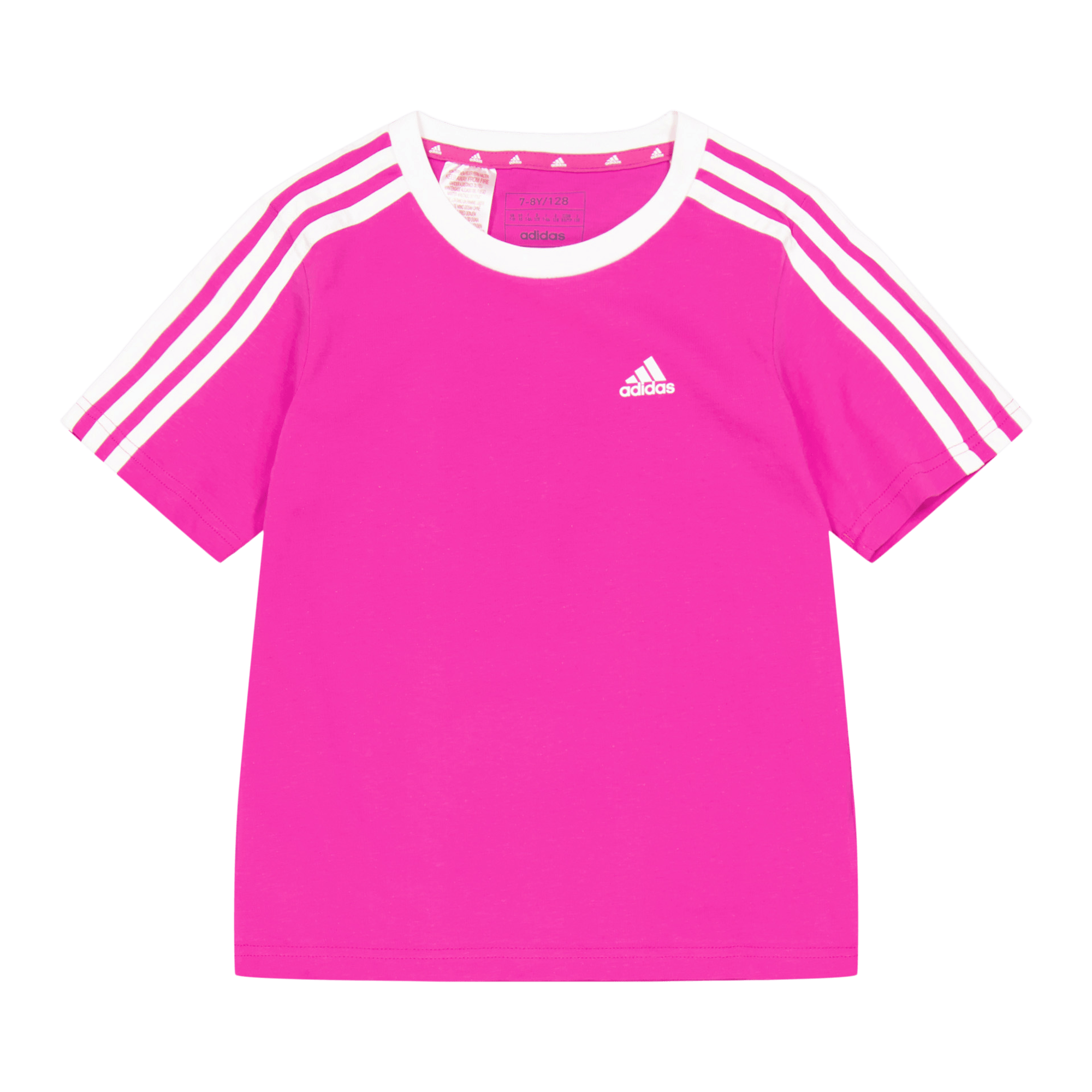 Essentials 3-Stripes Cotton Loose Fit Boyfriend T-Shirt Selufu/White, Unisex, Apparels, T-shirt, Pink, 164