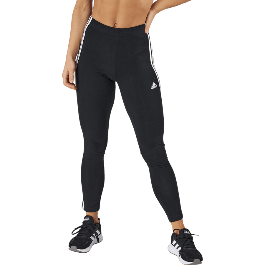 Essentials 3-Stripes High-Waisted Single Jersey Leggings Black / White