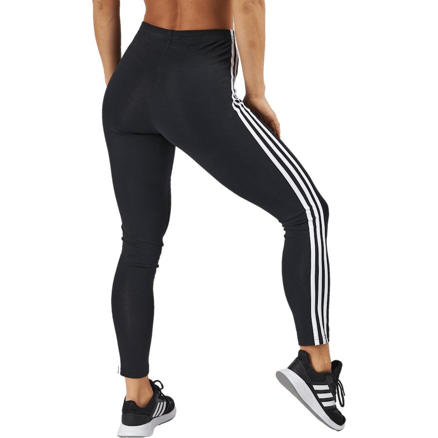 Essentials 3-Stripes High-Waisted Single Jersey Leggings Black / White - Bild 3