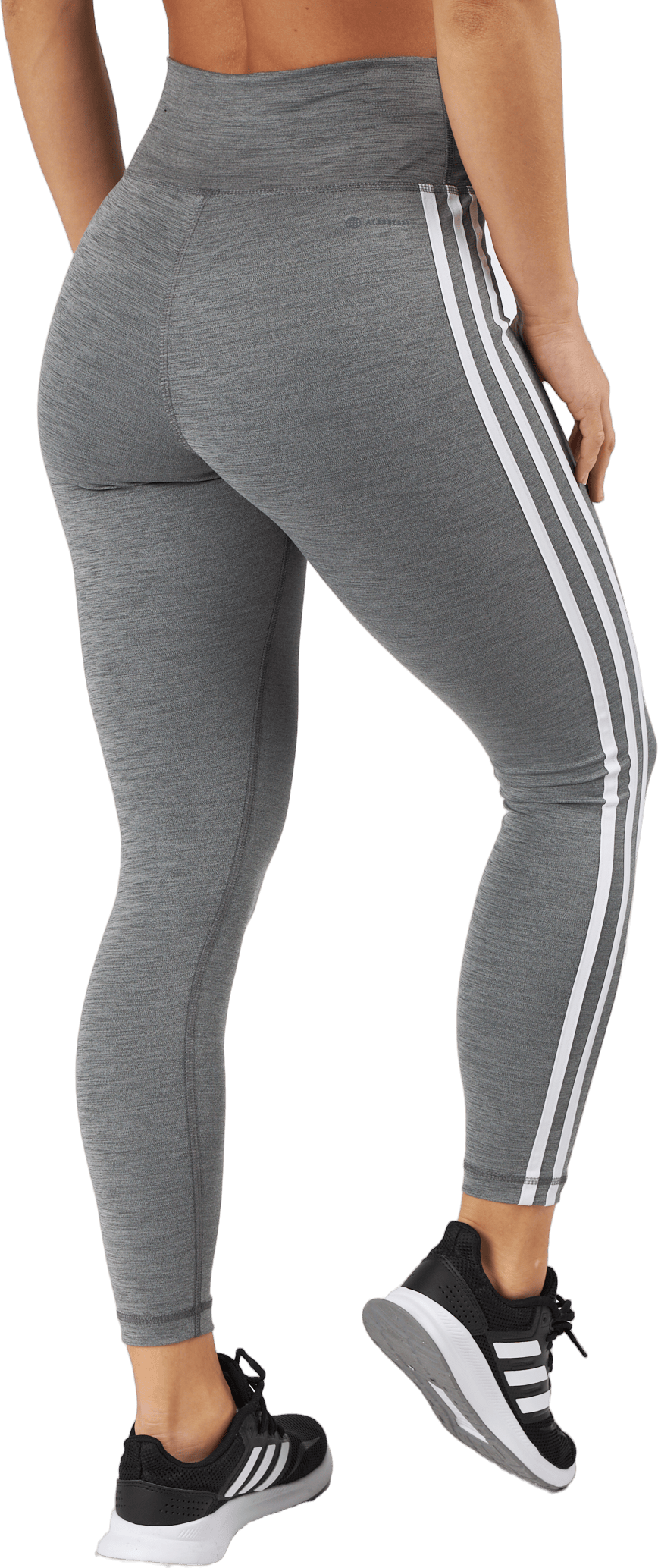Train Essentials 3-Stripes High-Waisted 7/8 Leggings Dark Grey Heather - Bild 3
