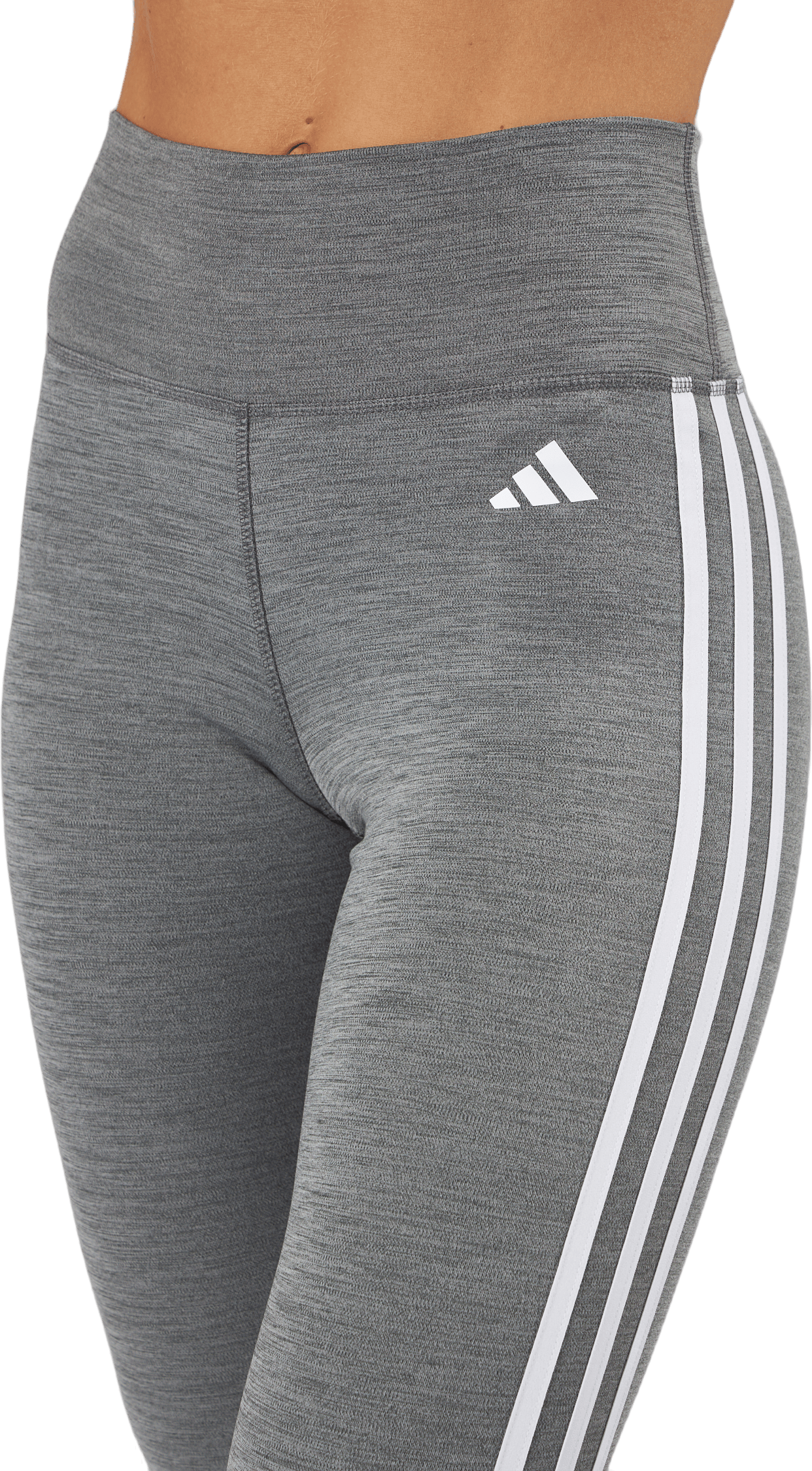 Train Essentials 3-Stripes High-Waisted 7/8 Leggings Dark Grey Heather - Bild 4