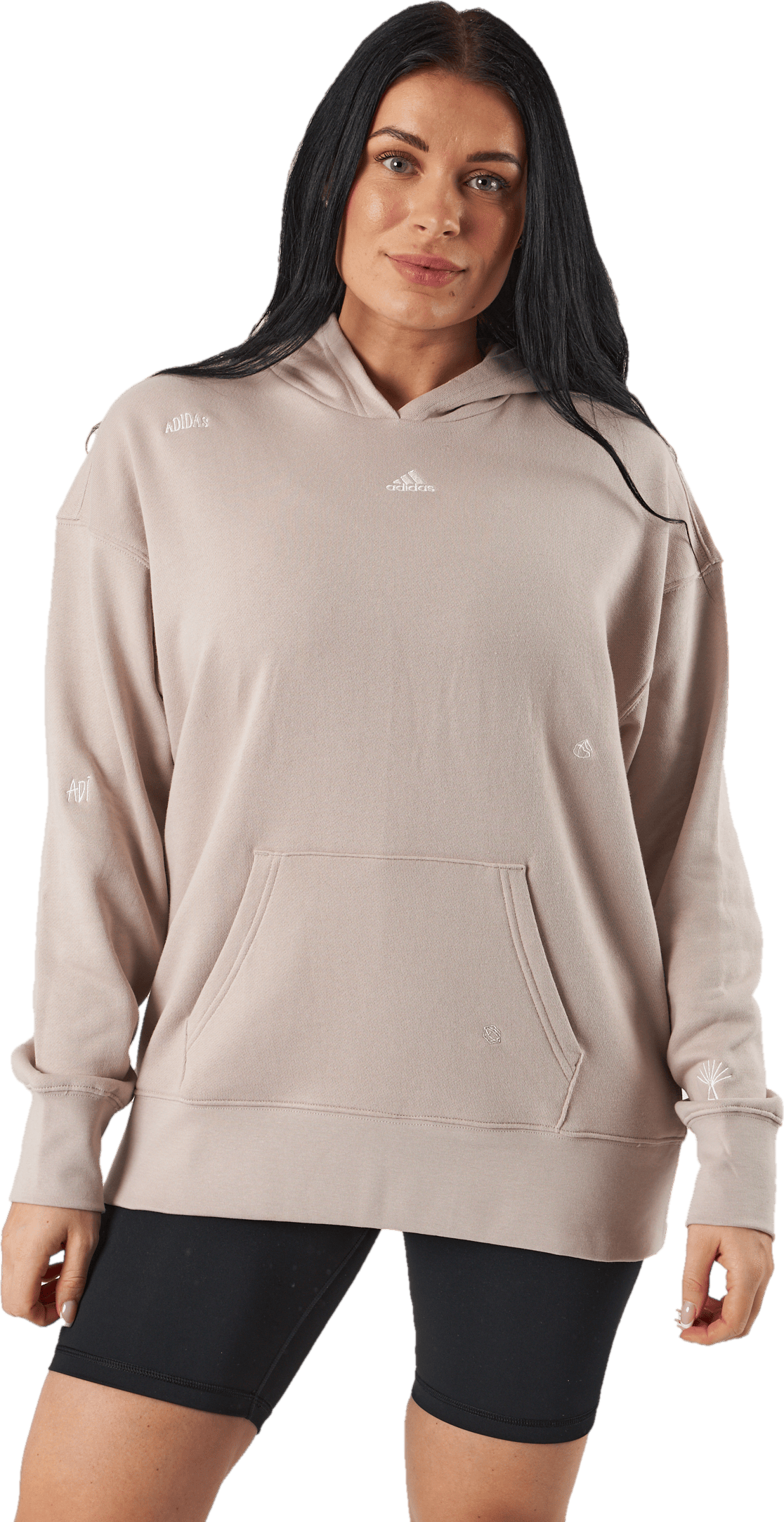 Relaxed Hoodie with Healing Crystals-Inspired Graphics Wontau/White