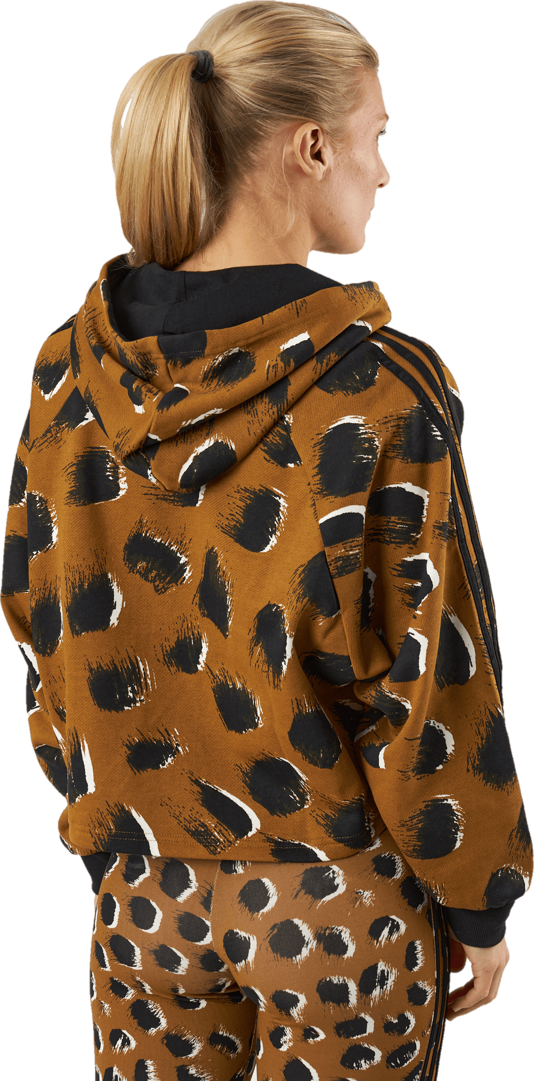 Essentials 3-Stripes Animal Print Hoodie Brostr/Multco/Black - Bild 3