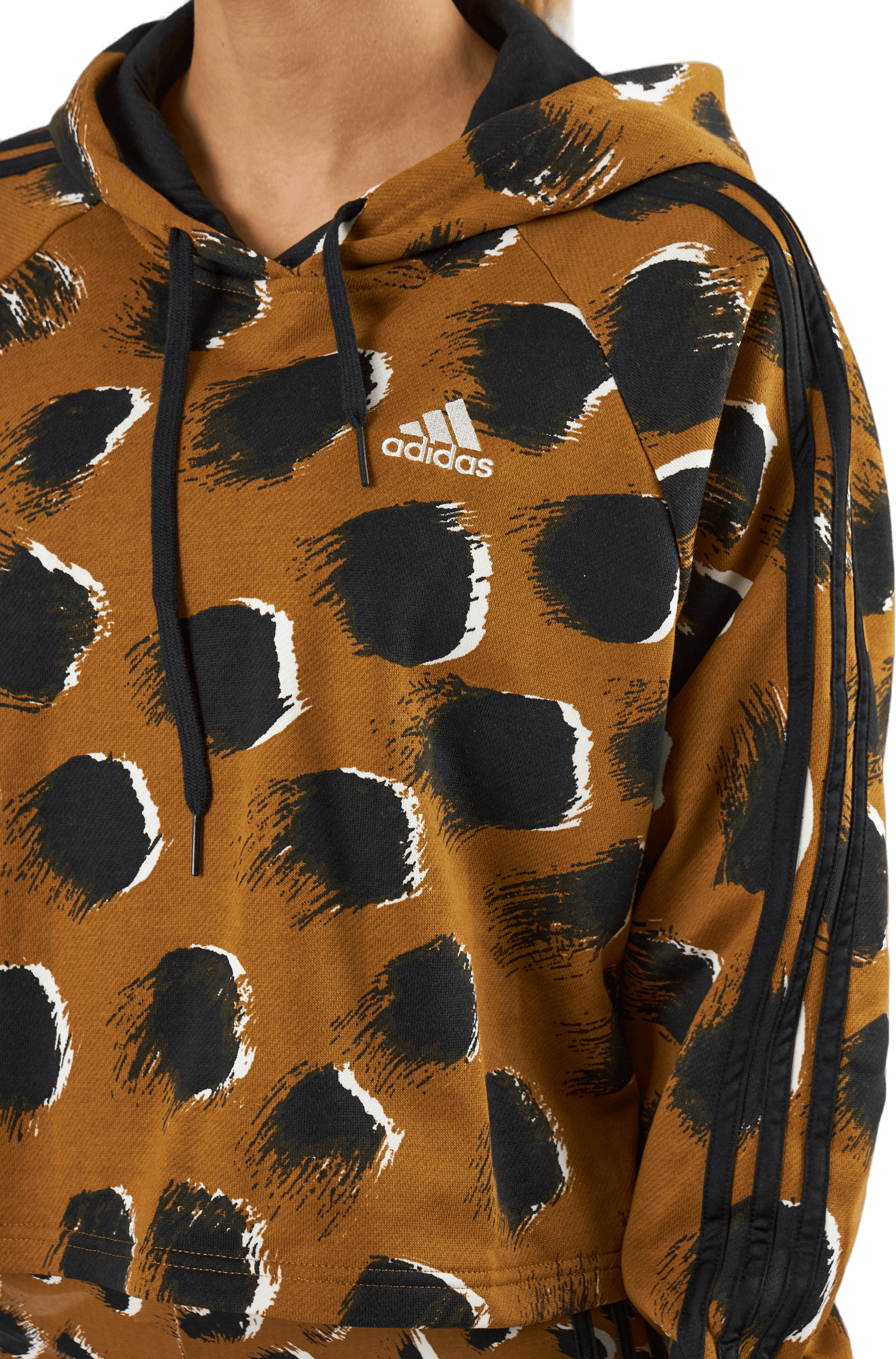 Essentials 3-Stripes Animal Print Hoodie Brostr/Multco/Black - Bild 4