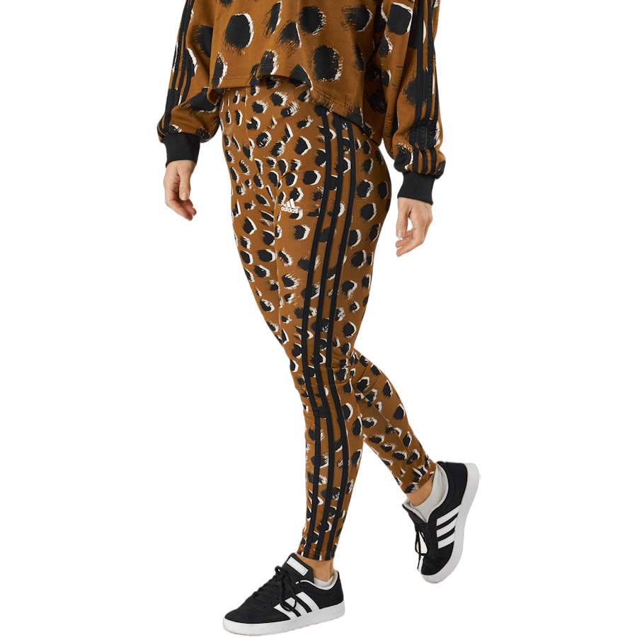 Essentials 3-Stripes Animal Print Leggings Brostr/Multco/Black - Bild 2