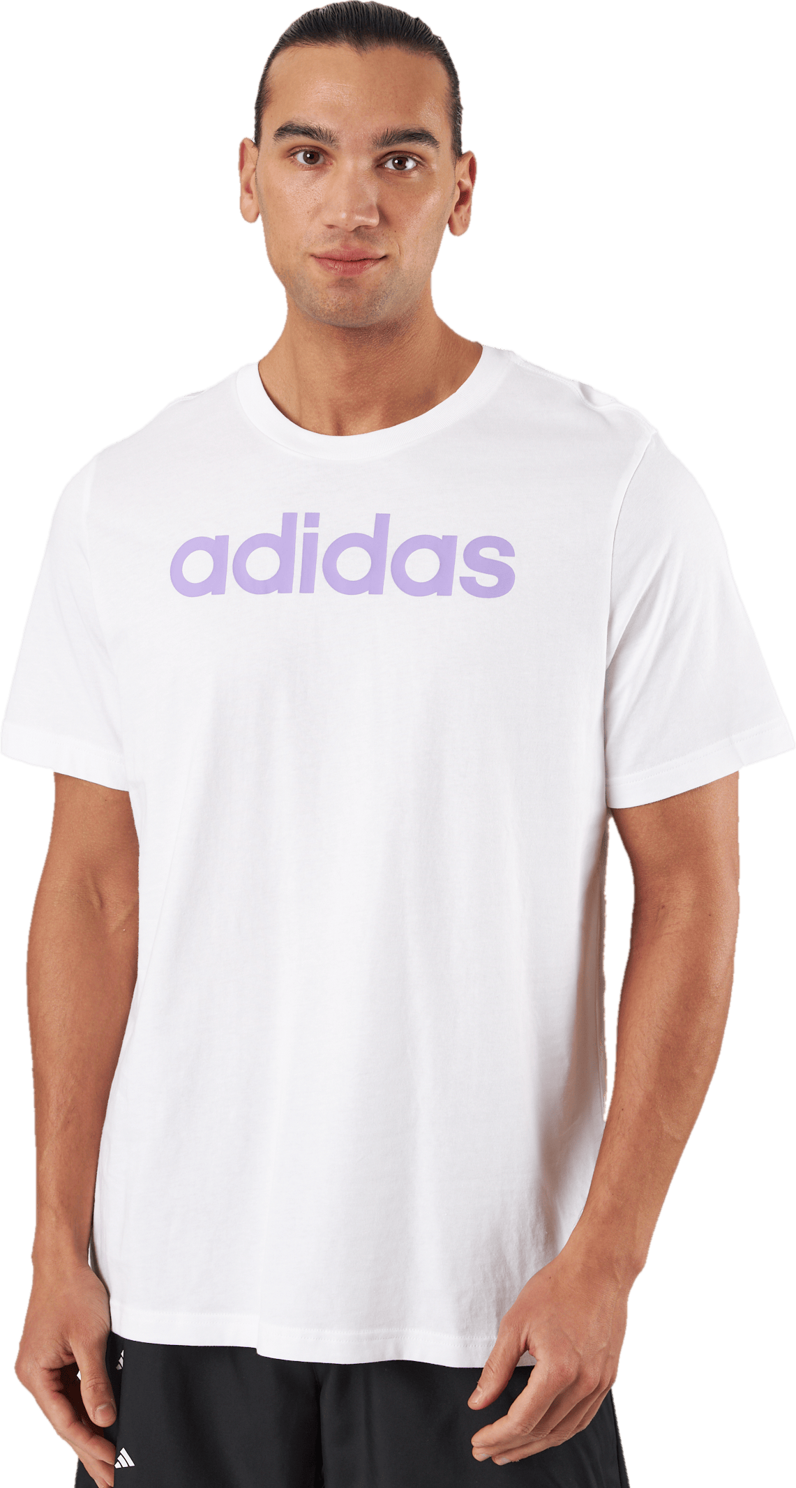 Essentials Single Jersey Linear Embroidered Logo T-Shirt White, Male, Apparels, T-shirt, White, XXL