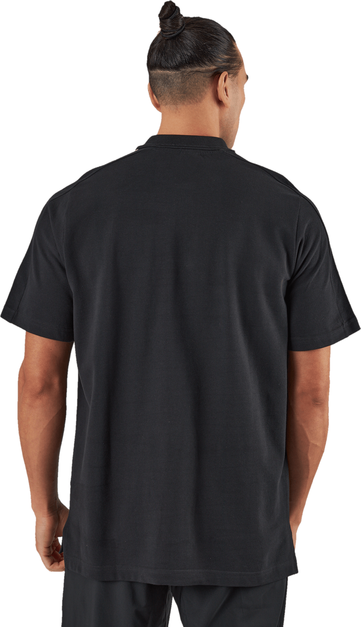 Essentials Piqué Embroidered Small Logo 3-Stripes Polo Shirt Black - Bild 3