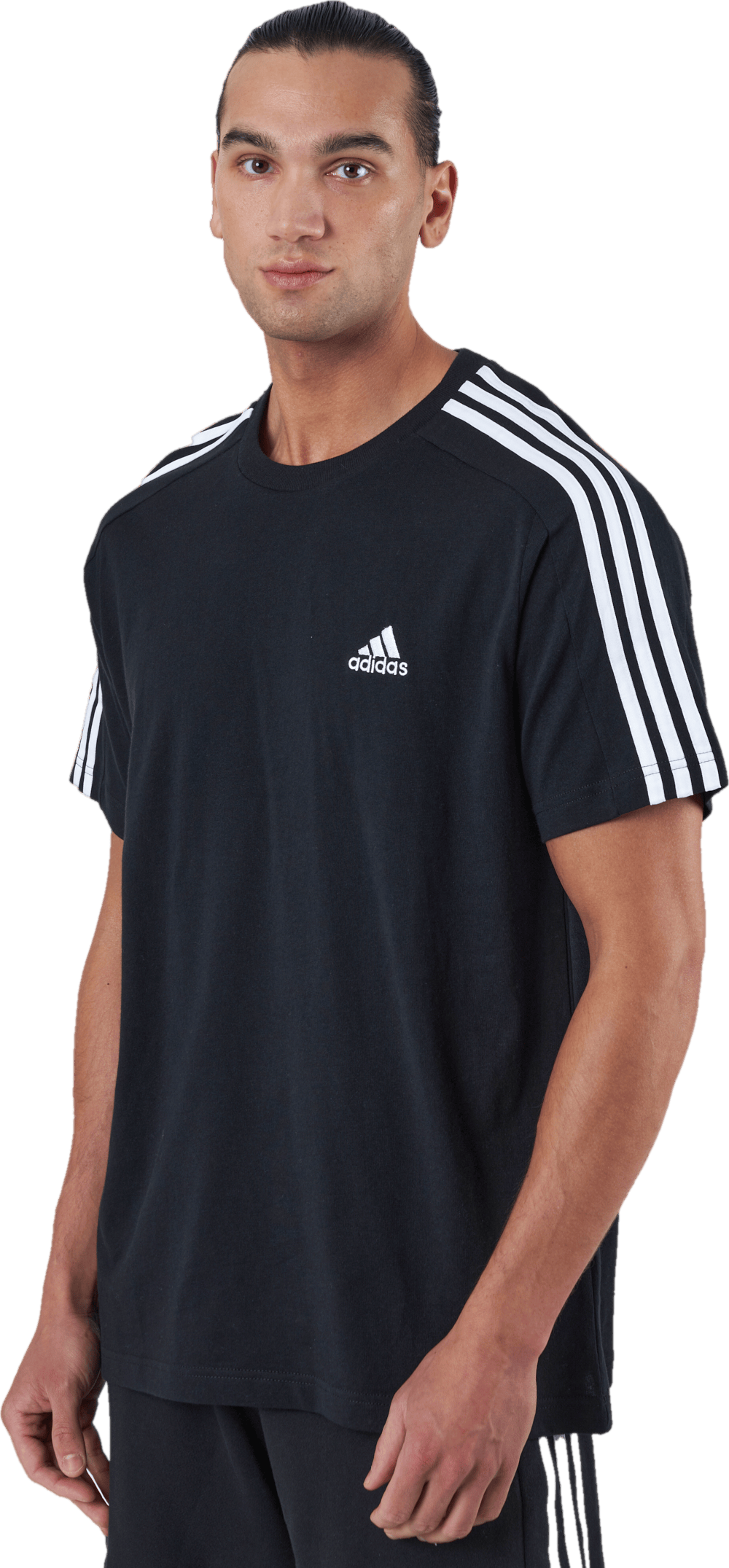 Essentials Single Jersey 3-Stripes T-Shirt Black