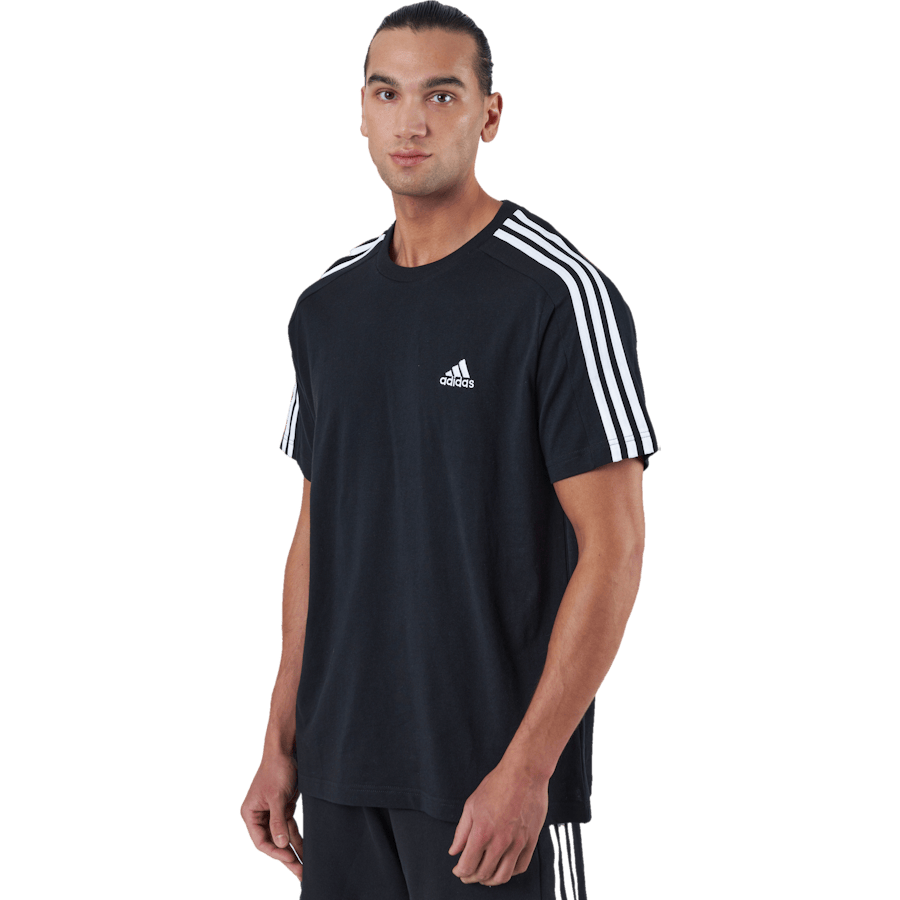 Essentials Single Jersey 3-Stripes T-Shirt Black