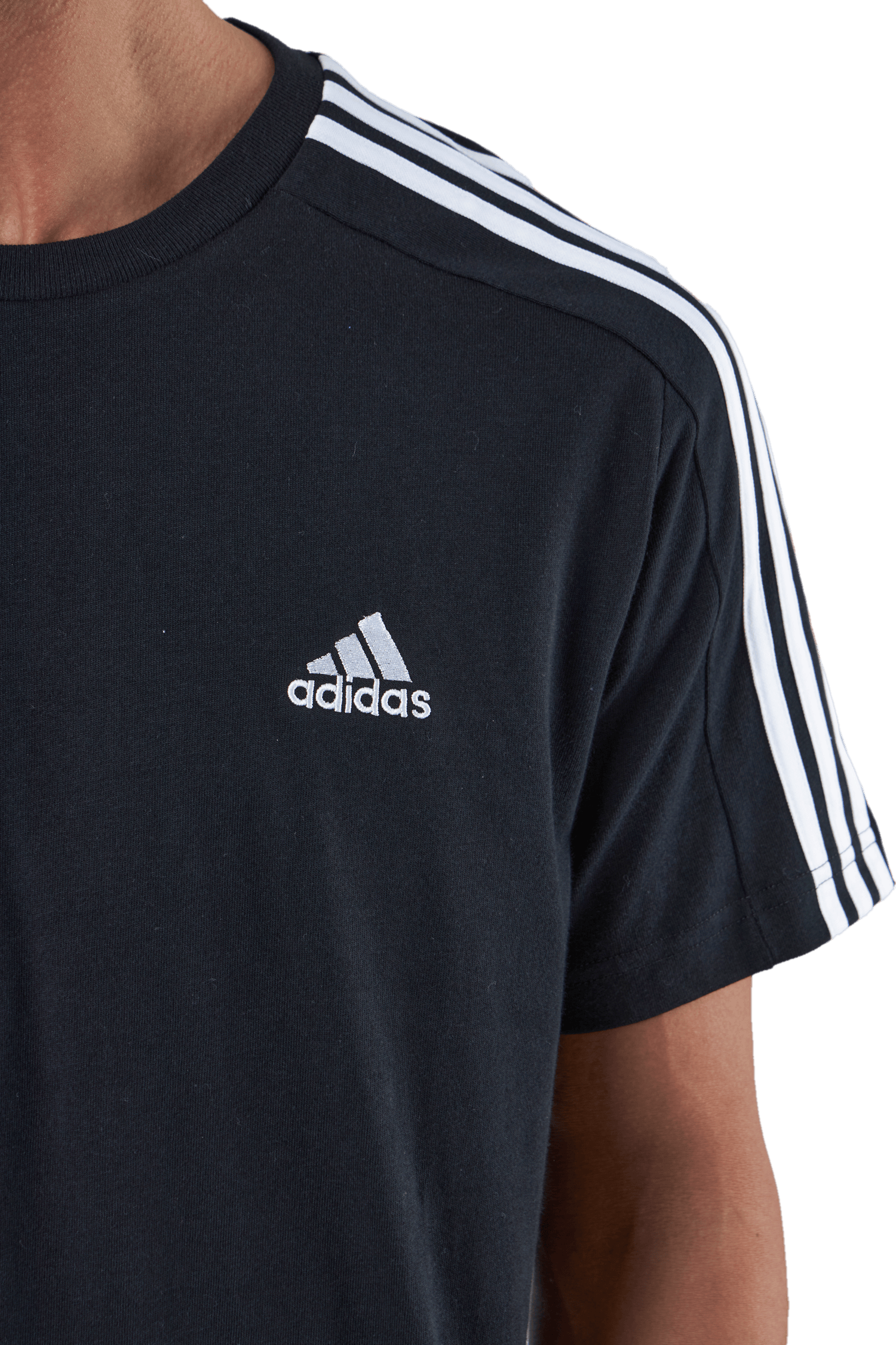 Essentials Single Jersey 3-Stripes T-Shirt Black - Bild 4
