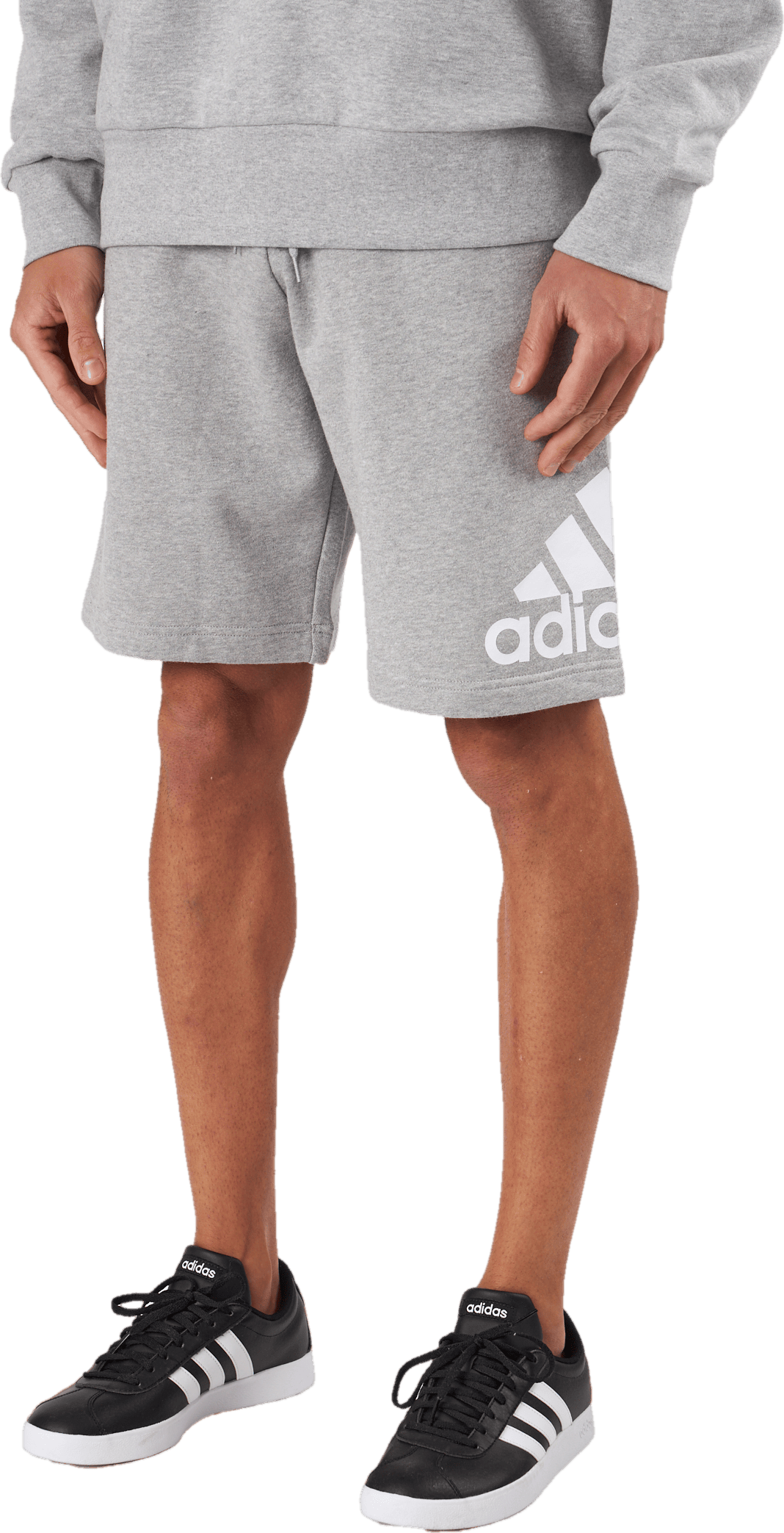 Essentials Big Logo French Terry Shorts Medium Grey Heather, Male, Aparelhos, Shorts, Cinzento, L